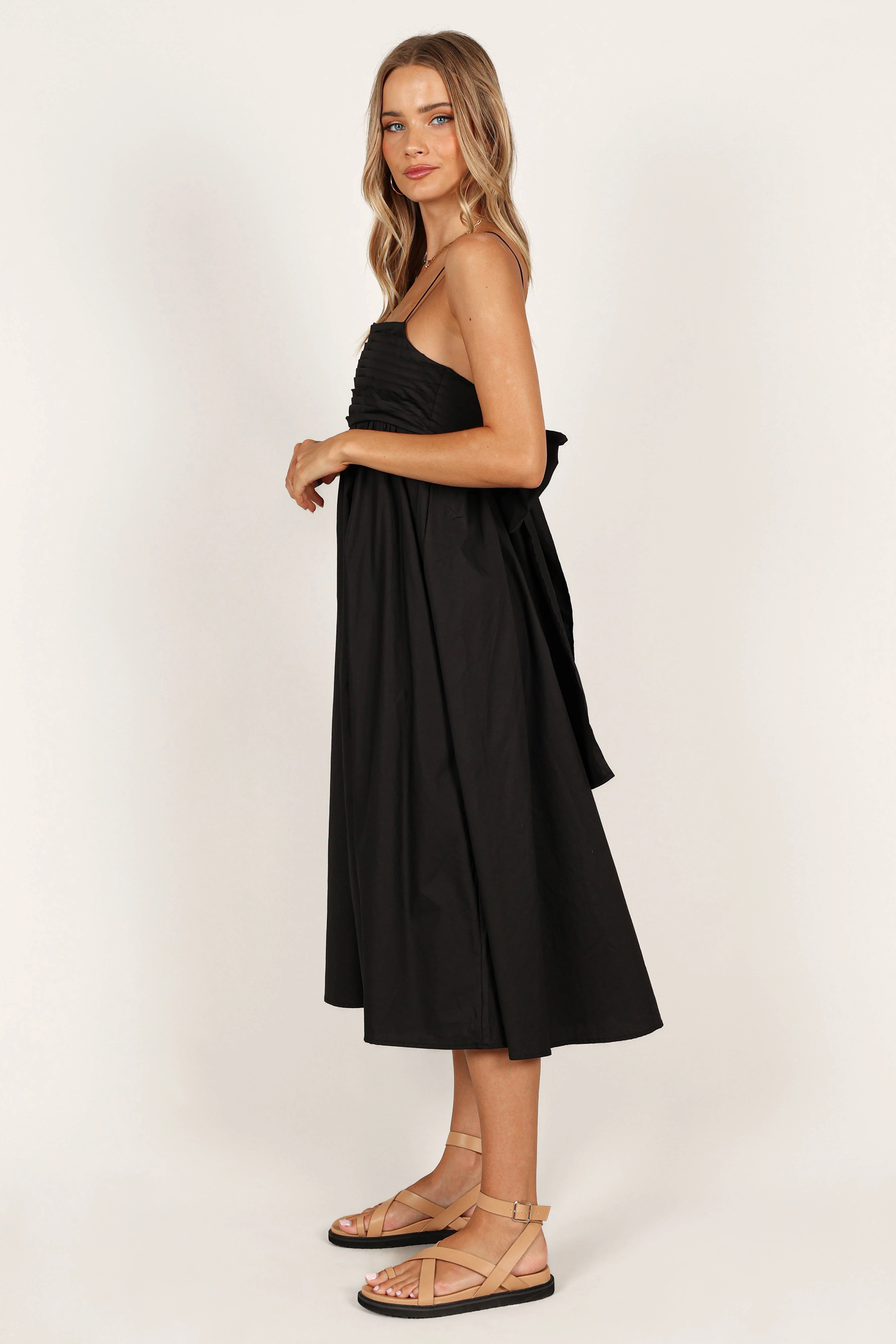 Alice Bow Back Midi Dress - Black - Image 6