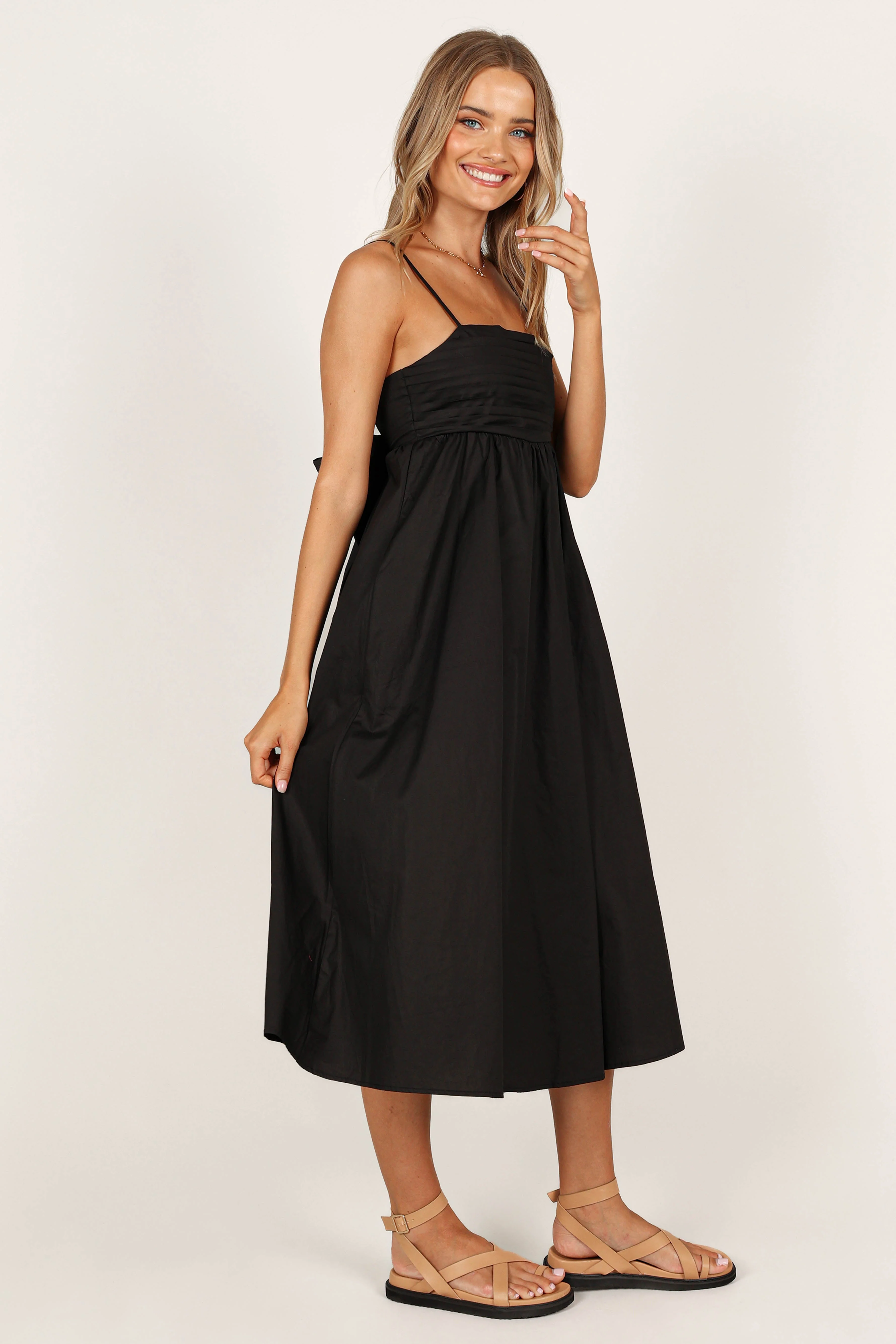 Alice Bow Back Midi Dress - Black - Image 8