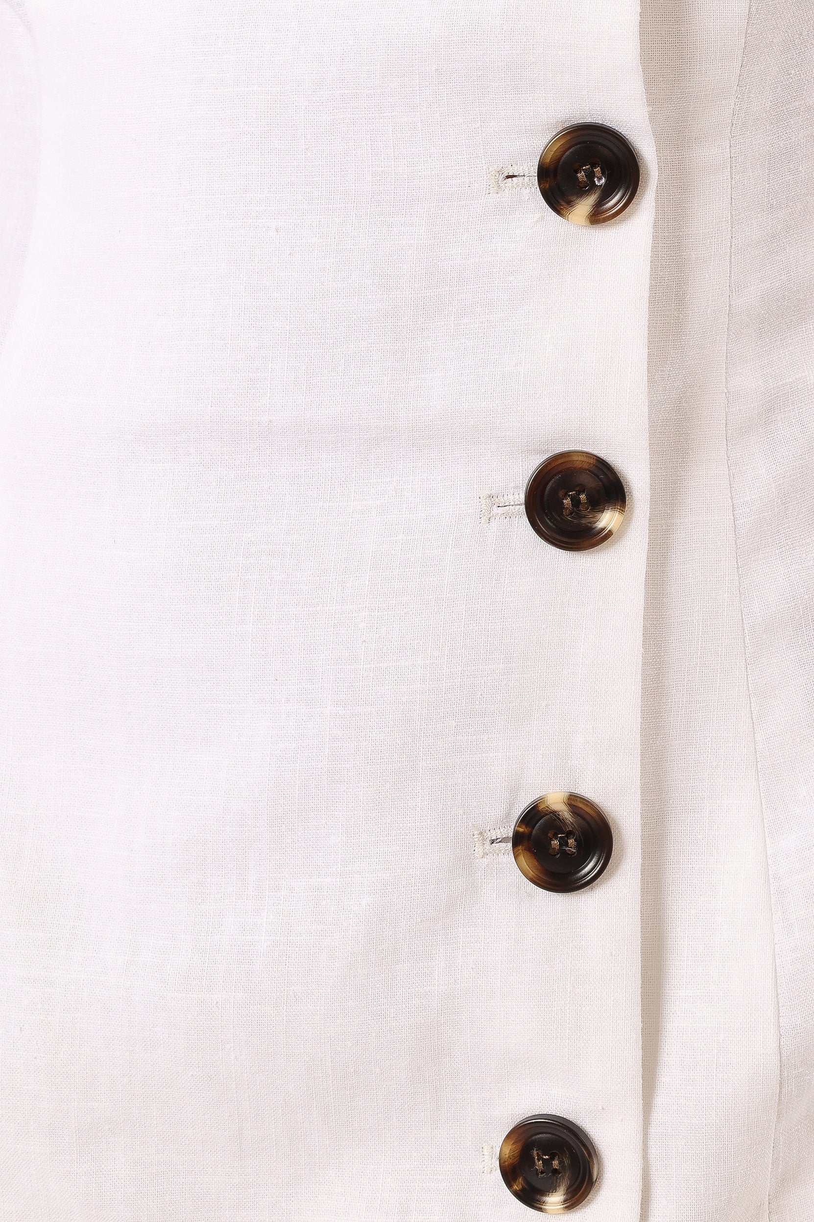 Allegra Linen Mini Dress - White - Image 7