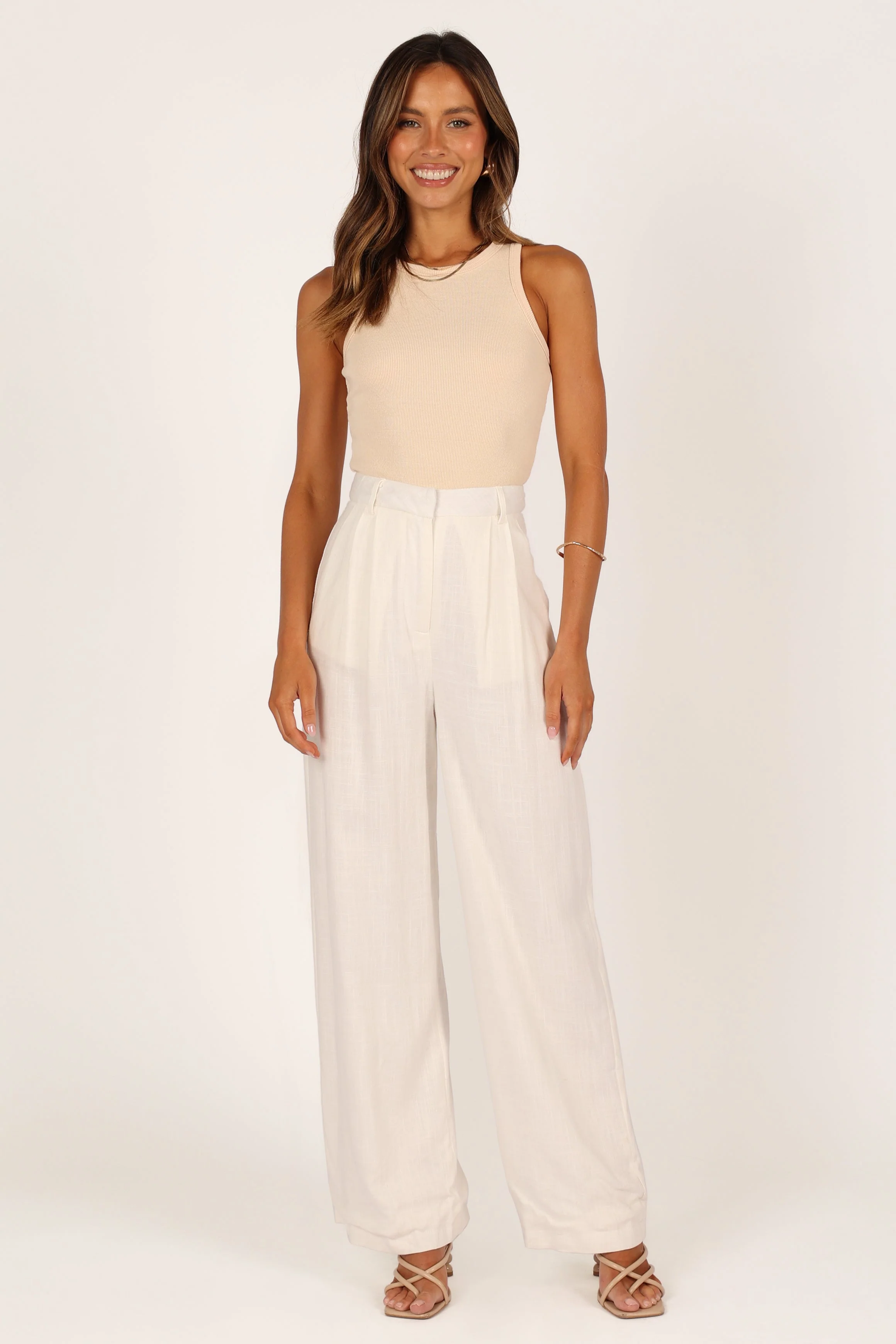 Ari Ribbed Tank Top - Beige - Image 8