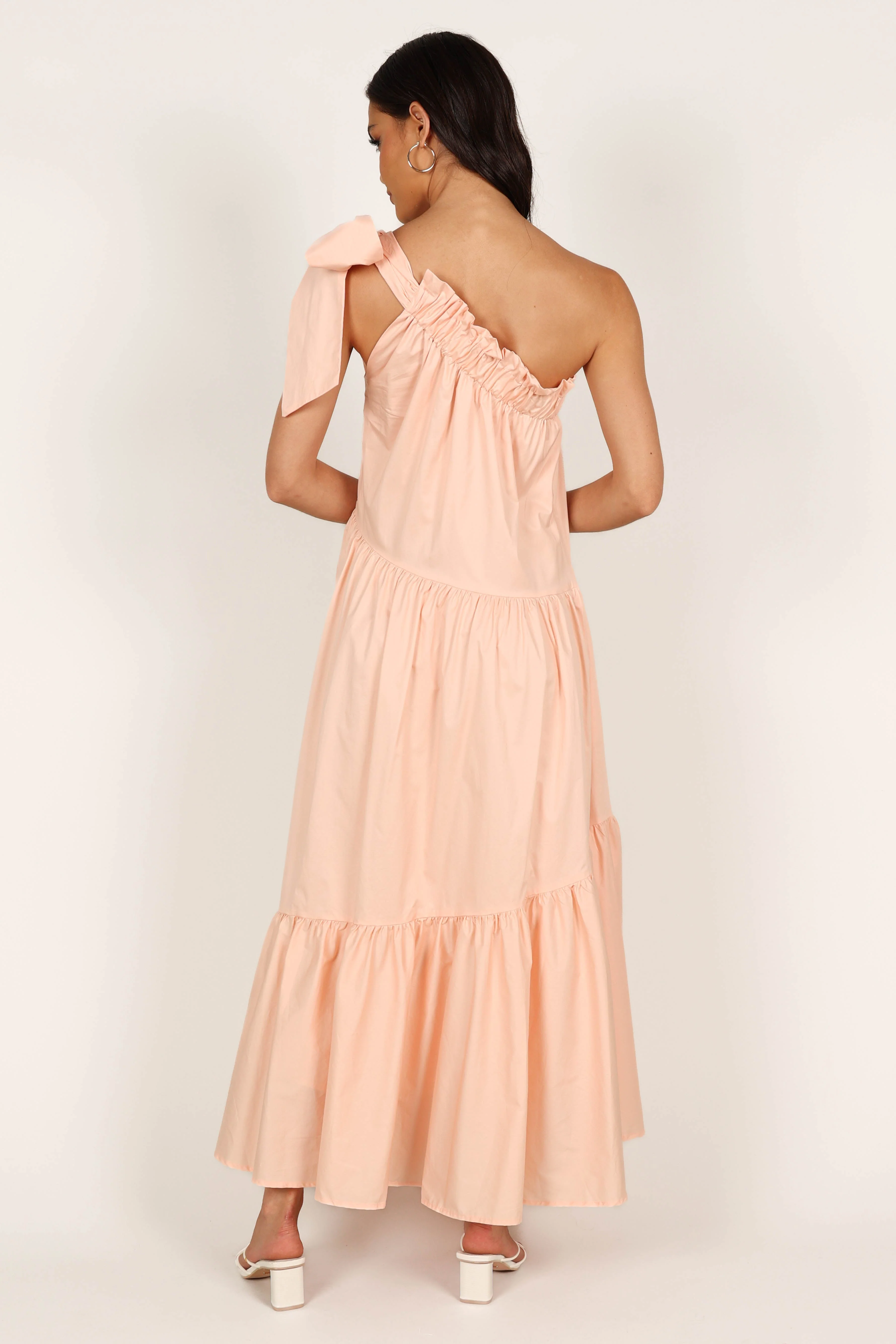 Ava One Shoulder Maxi Dress - Peach - Image 6