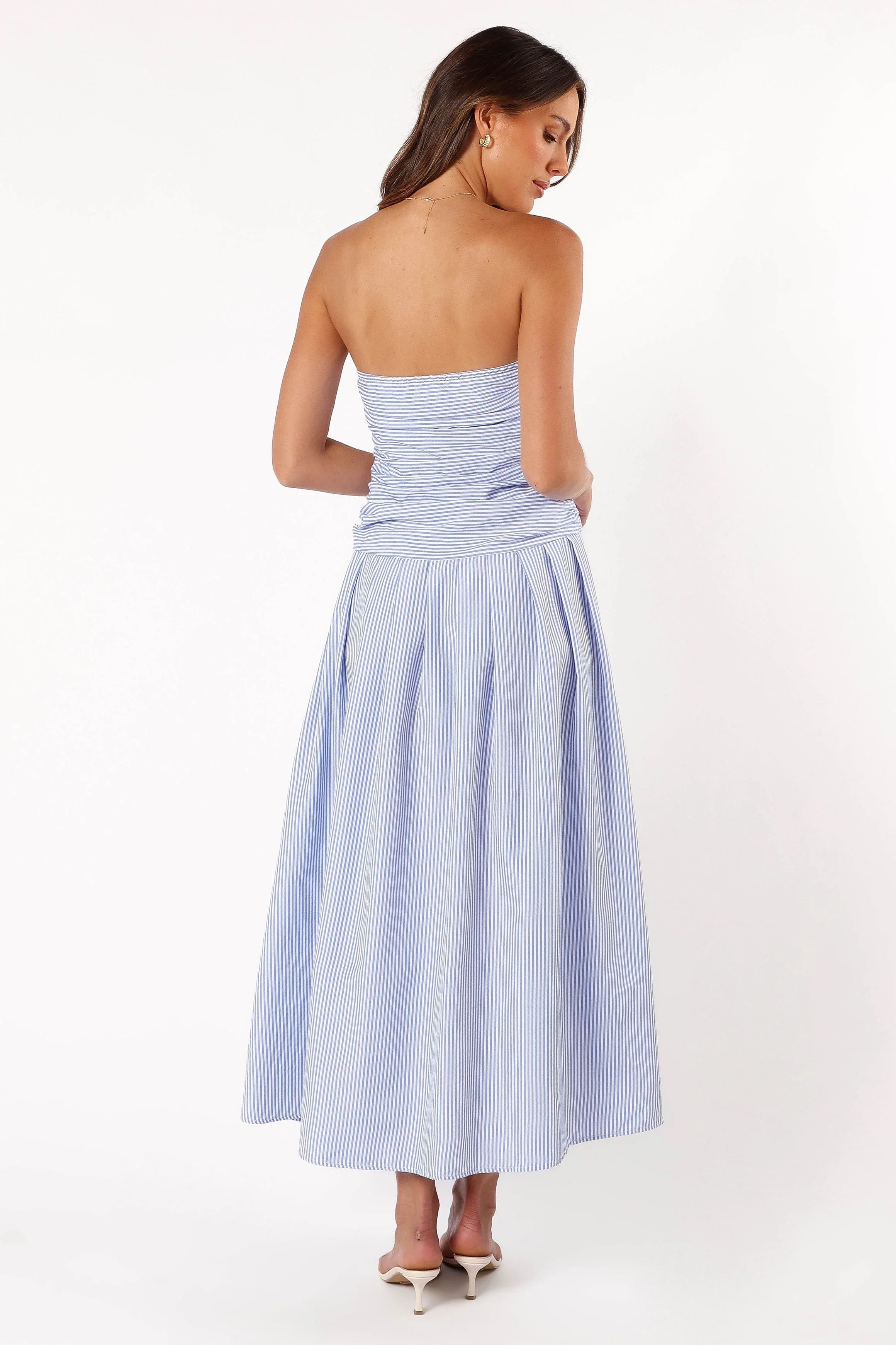 Avalee Strapless Maxi Dress - Blue Stripe - Image 4