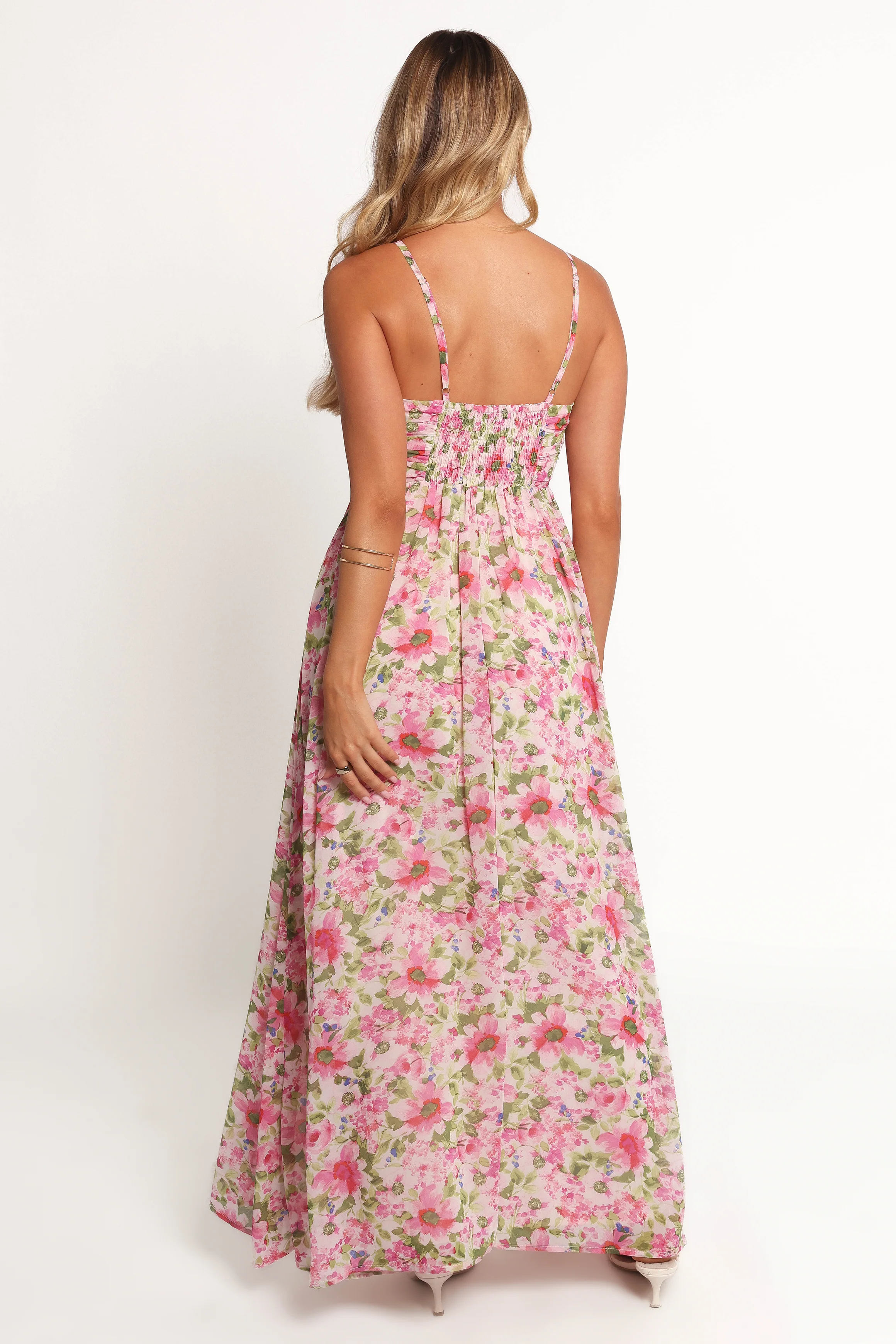 Cascade Halterneck Maxi Dress - Carmine Rose - Image 4
