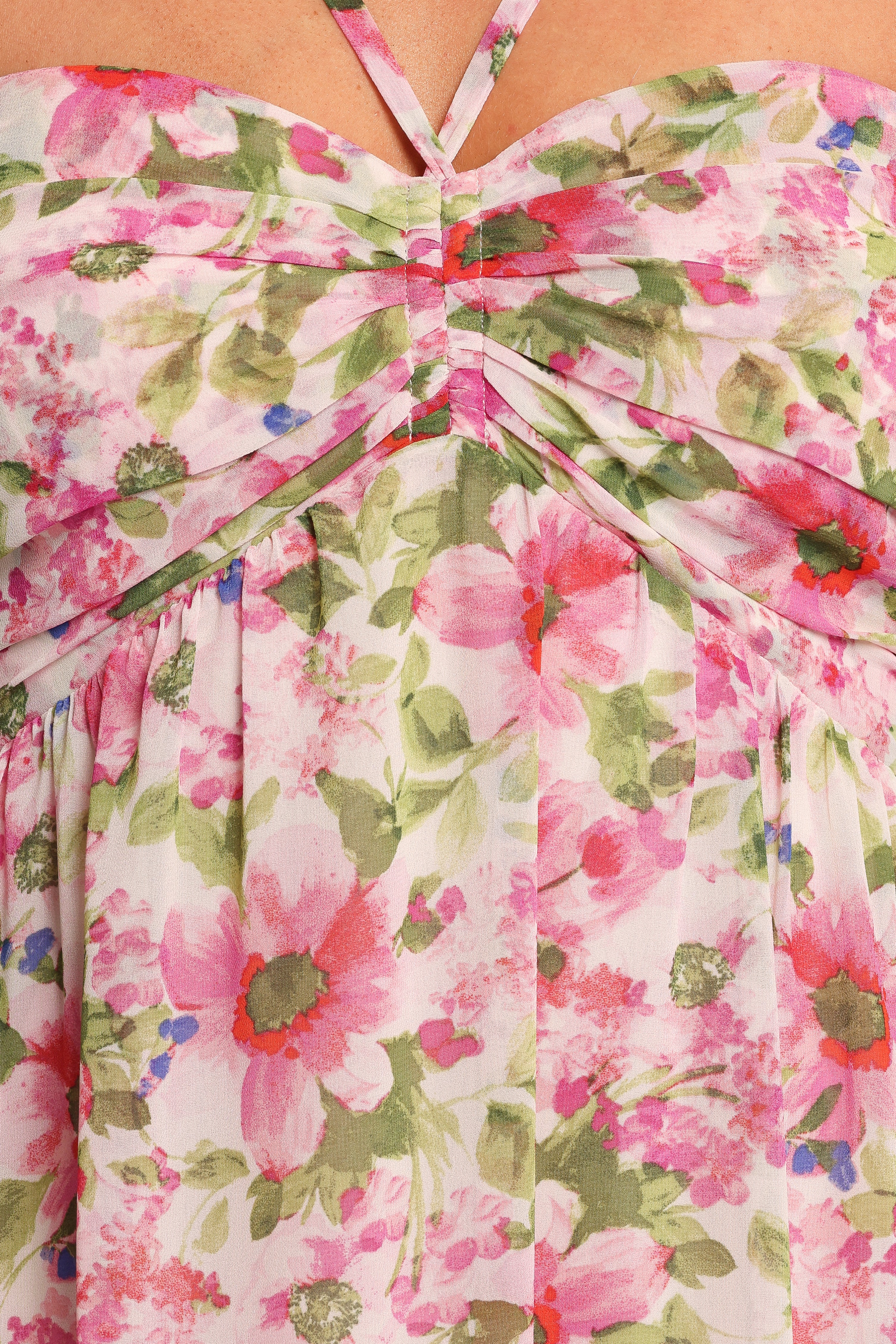 Cascade Halterneck Maxi Dress - Carmine Rose - Image 6