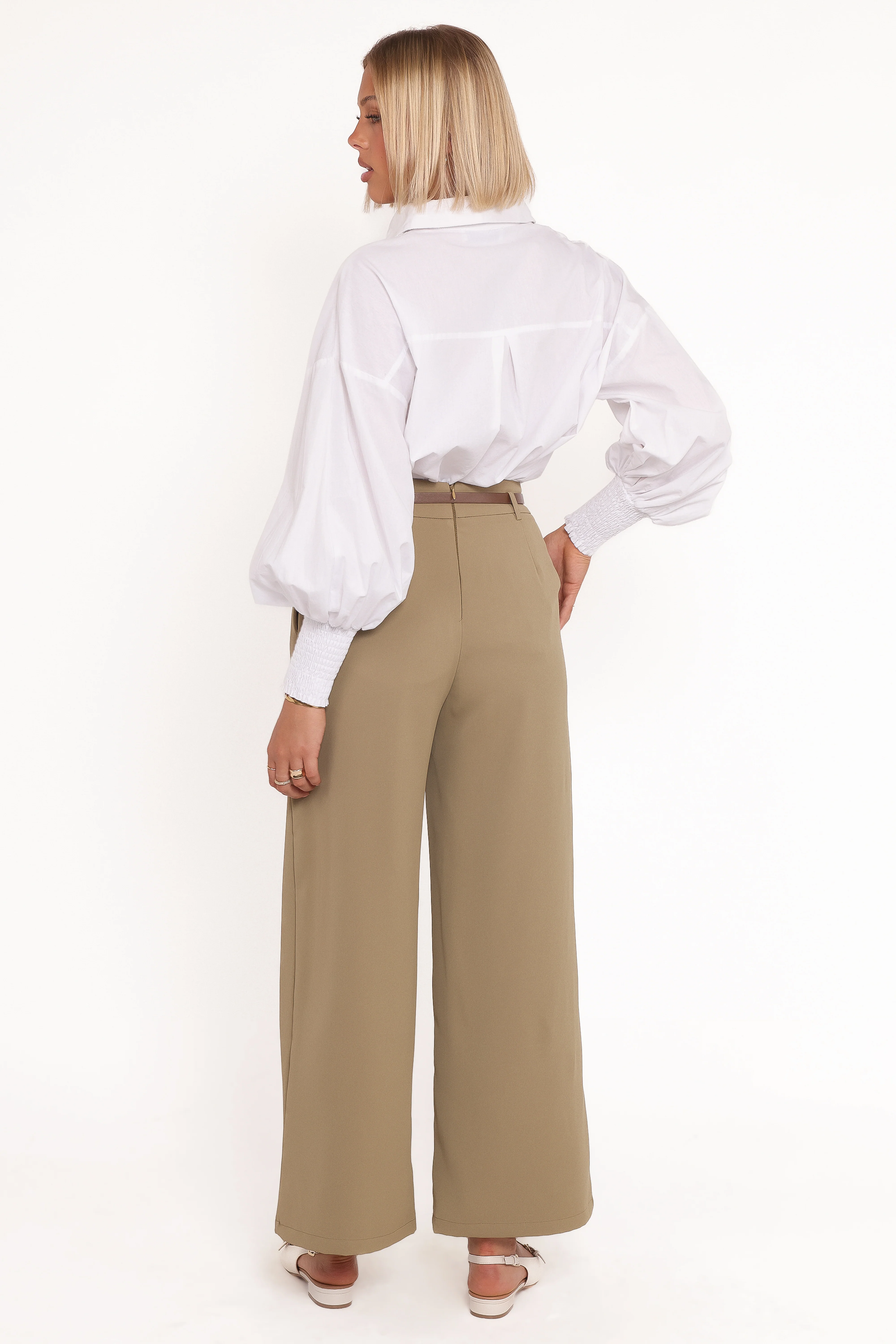 Ceres Belted Wide Leg Pant - Olive - Image 5