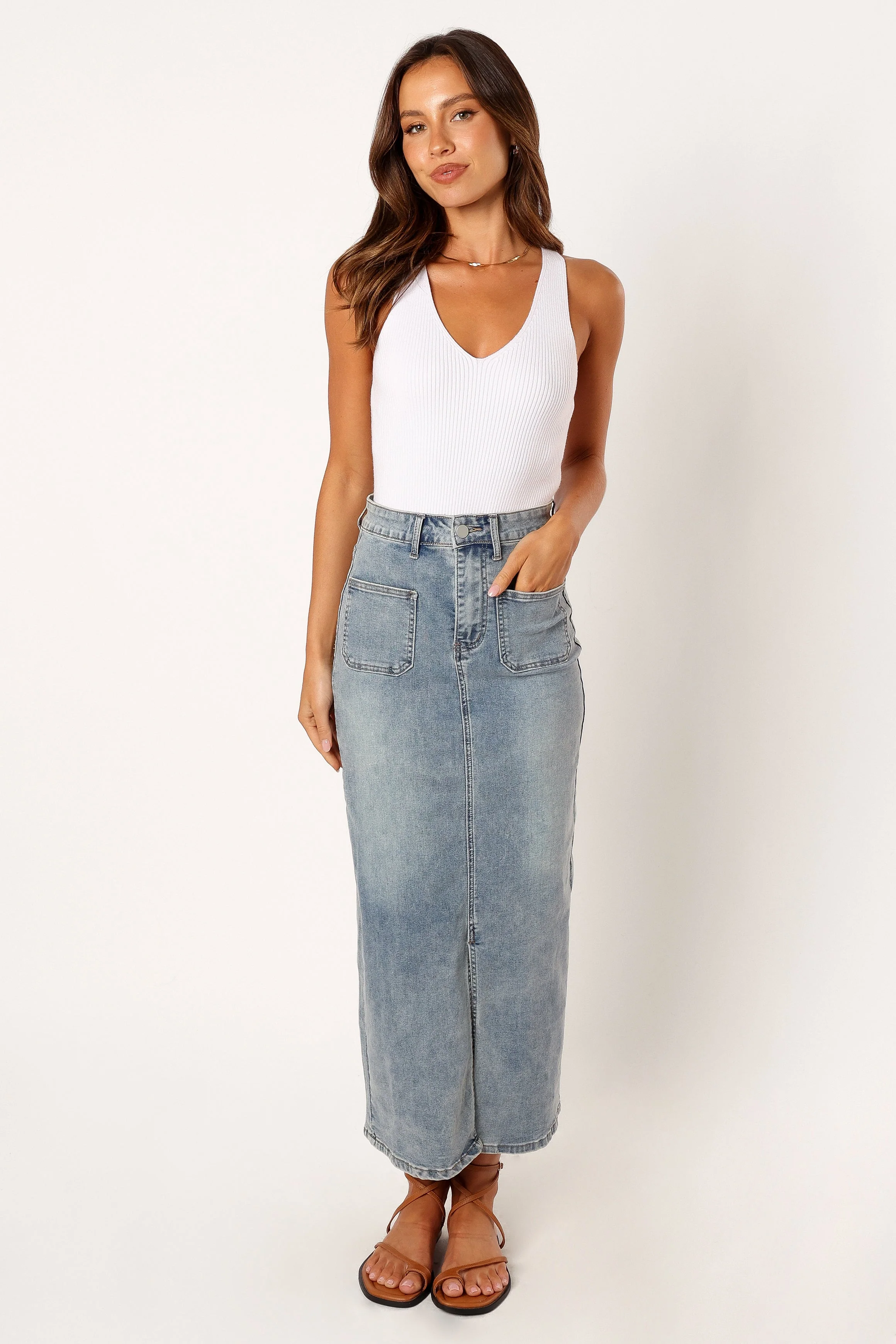 Emily Rib Top - White - Image 6