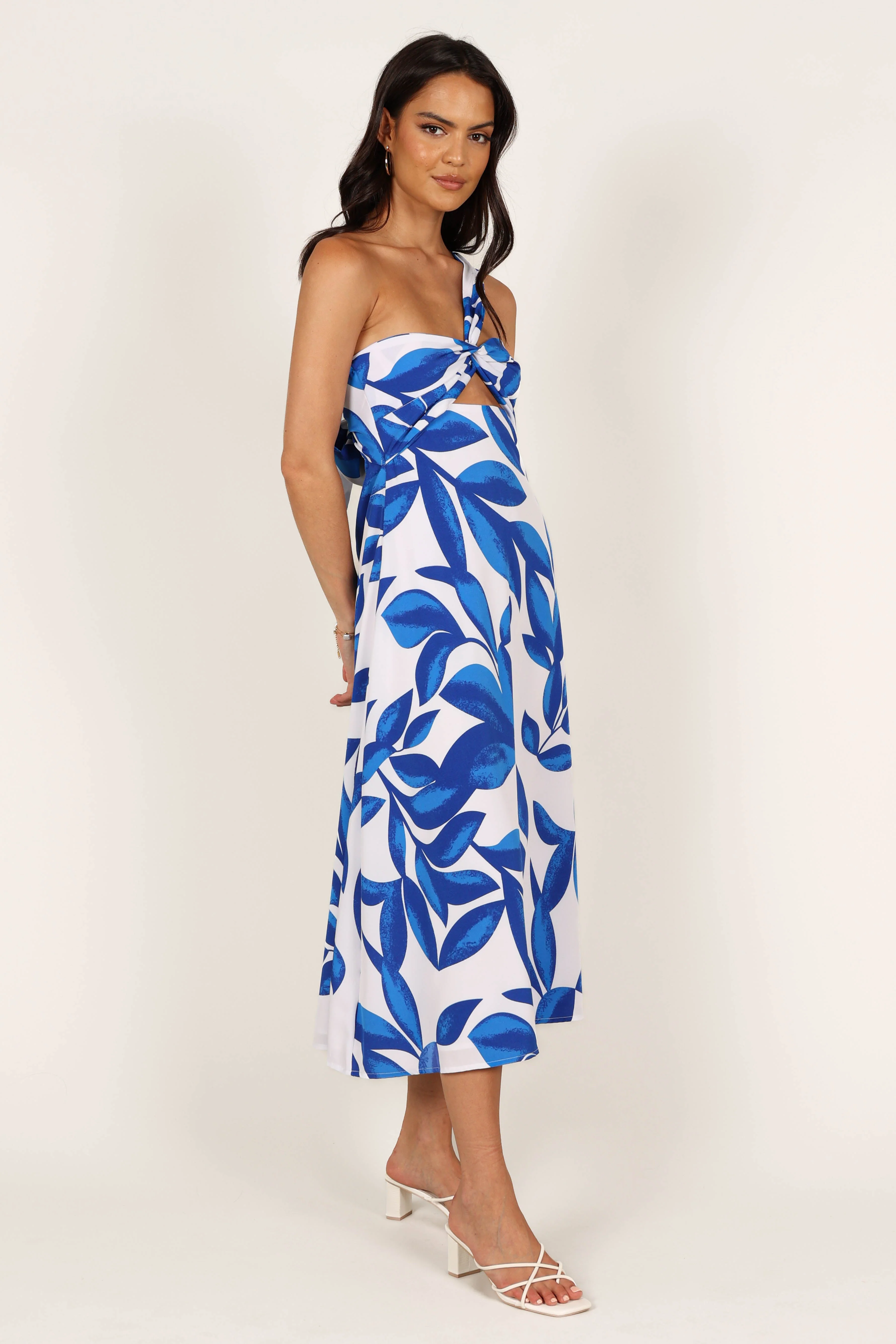 Freddie Midi Dress - White/Blue - Image 7