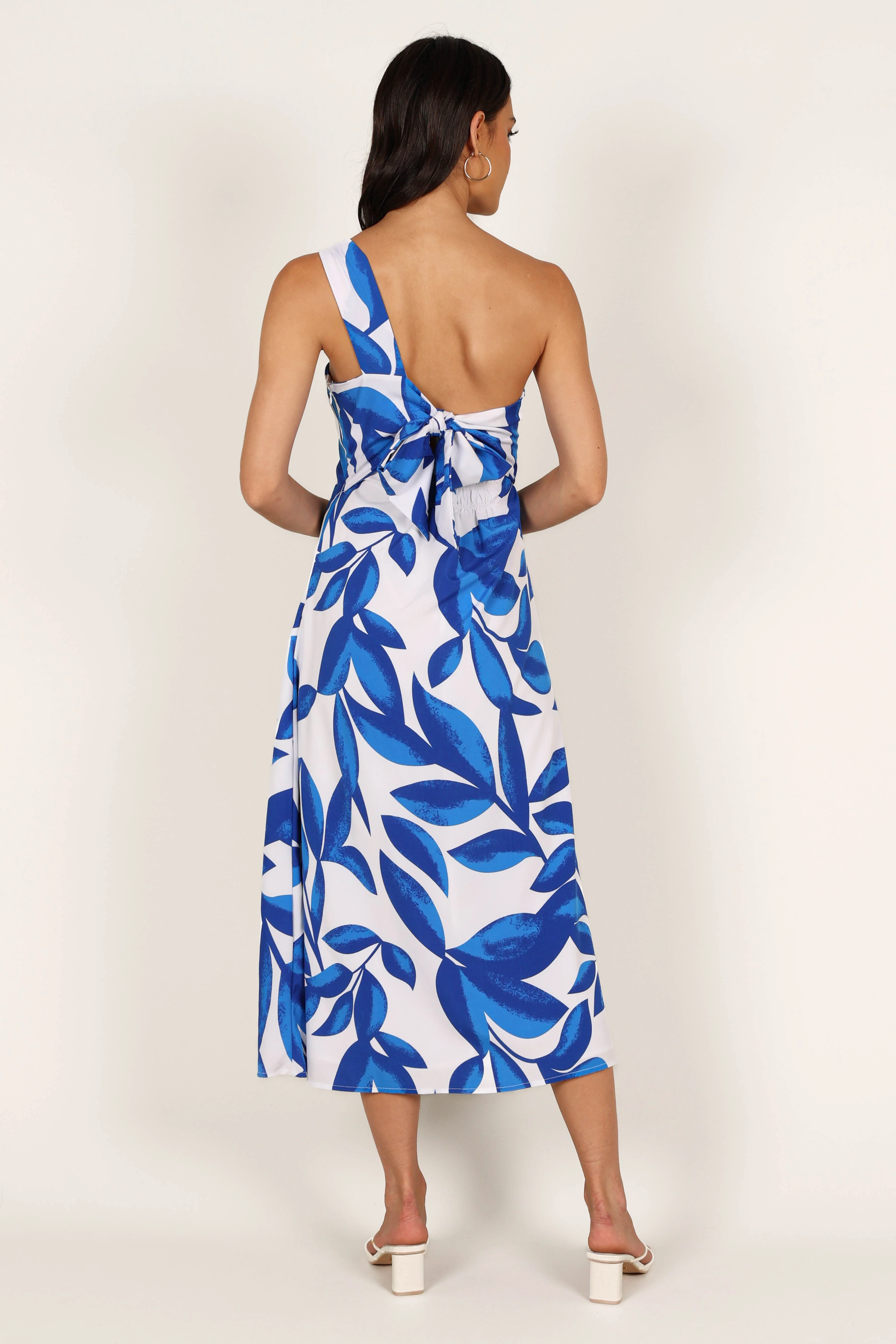 Freddie Midi Dress - White/Blue - Image 8