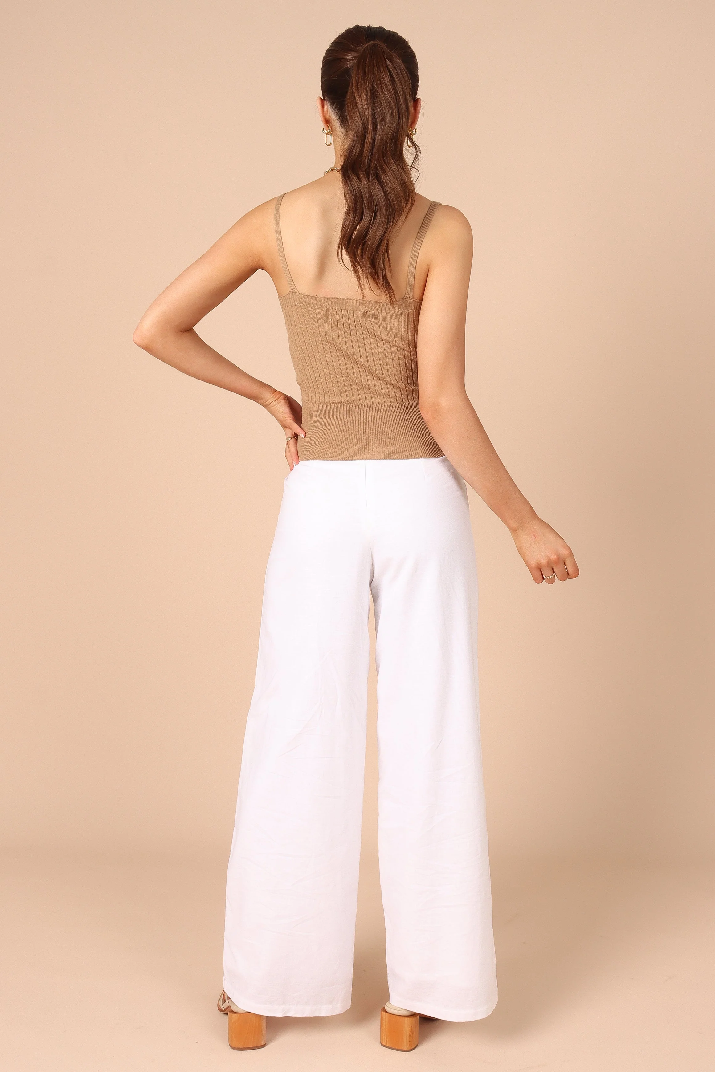 Gemma V Neck Tank Top - Camel - Image 4