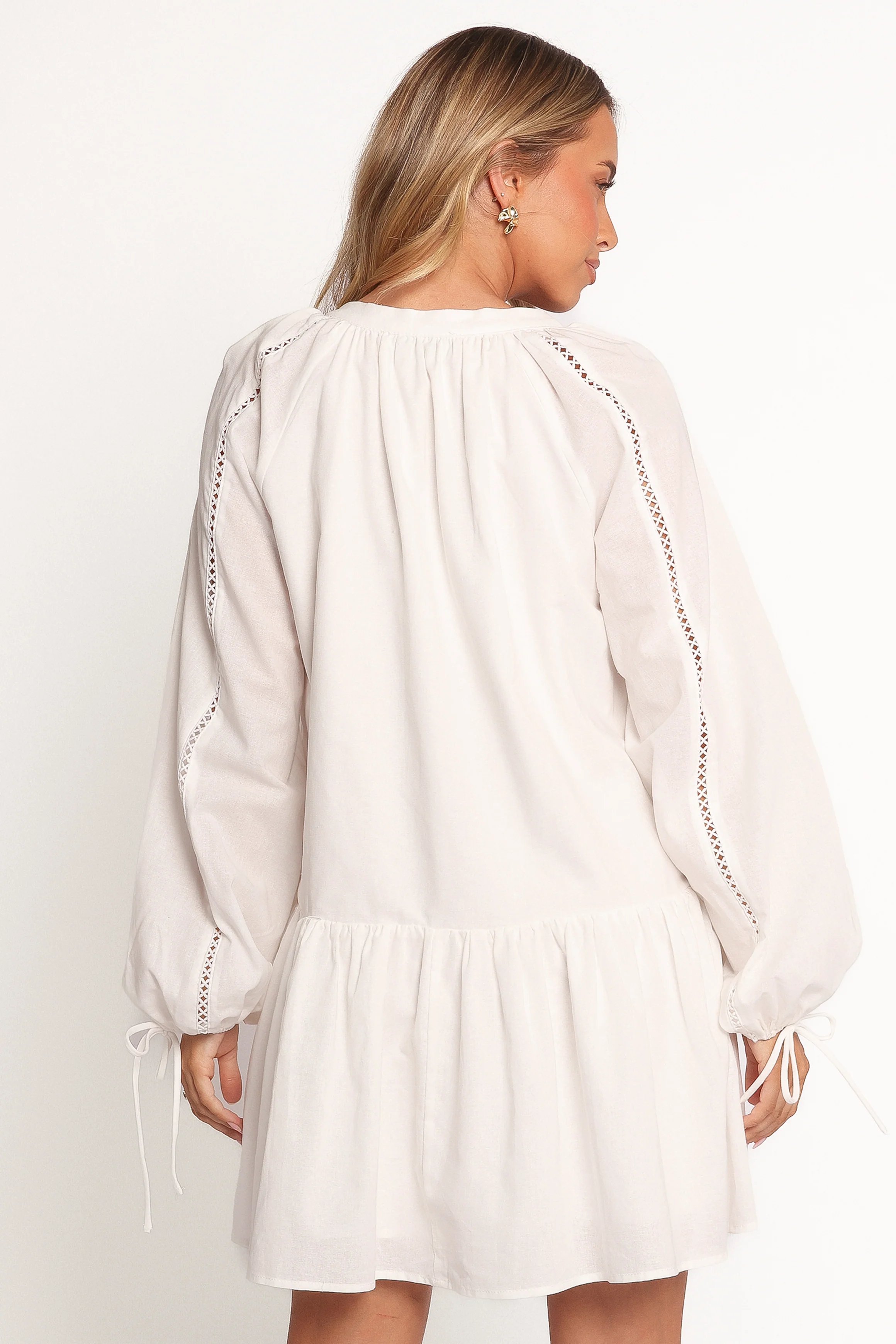 Hart Long Sleeve Mini Dress - White - Image 5