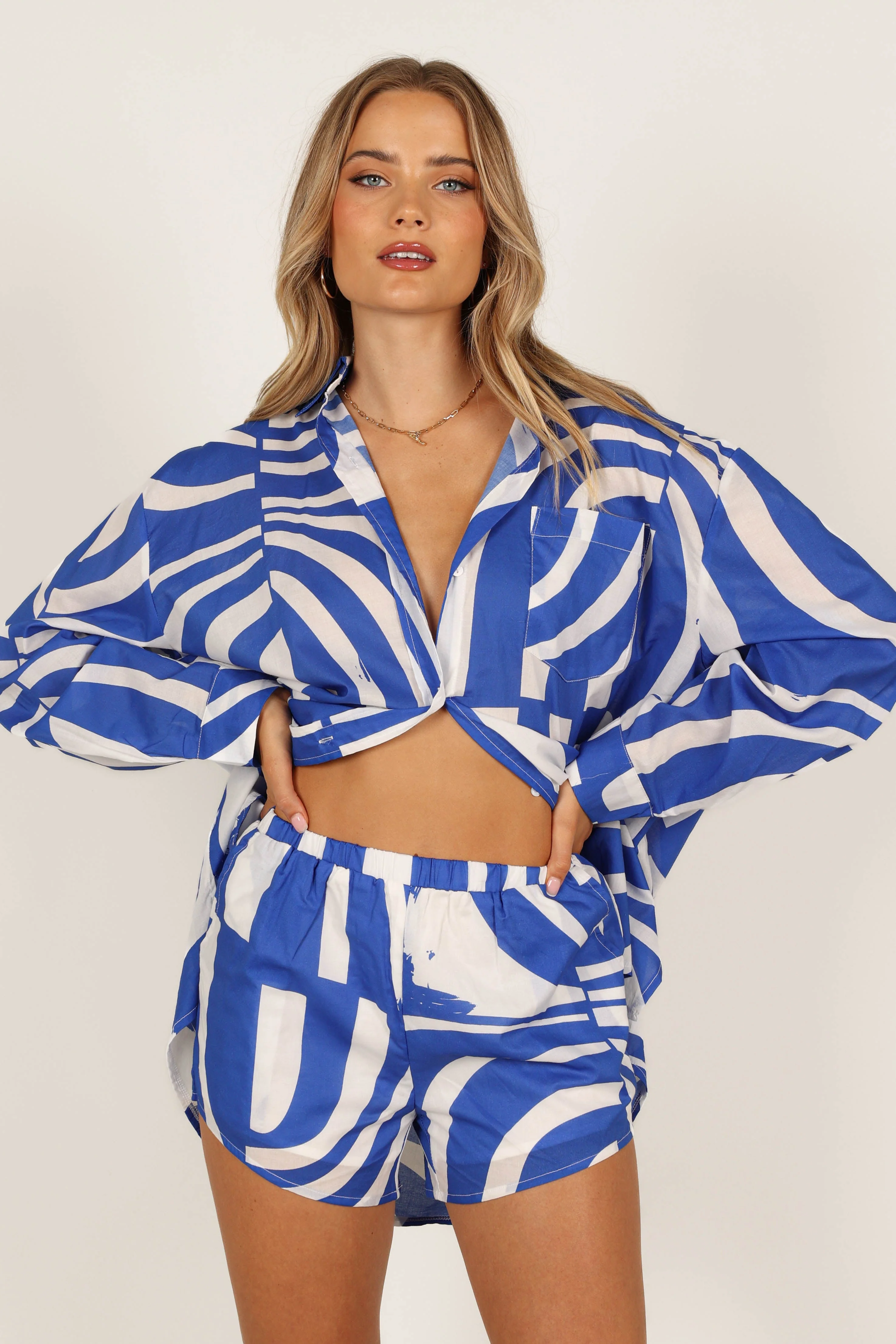 Heather Cotton Short - Blue Print - Image 10