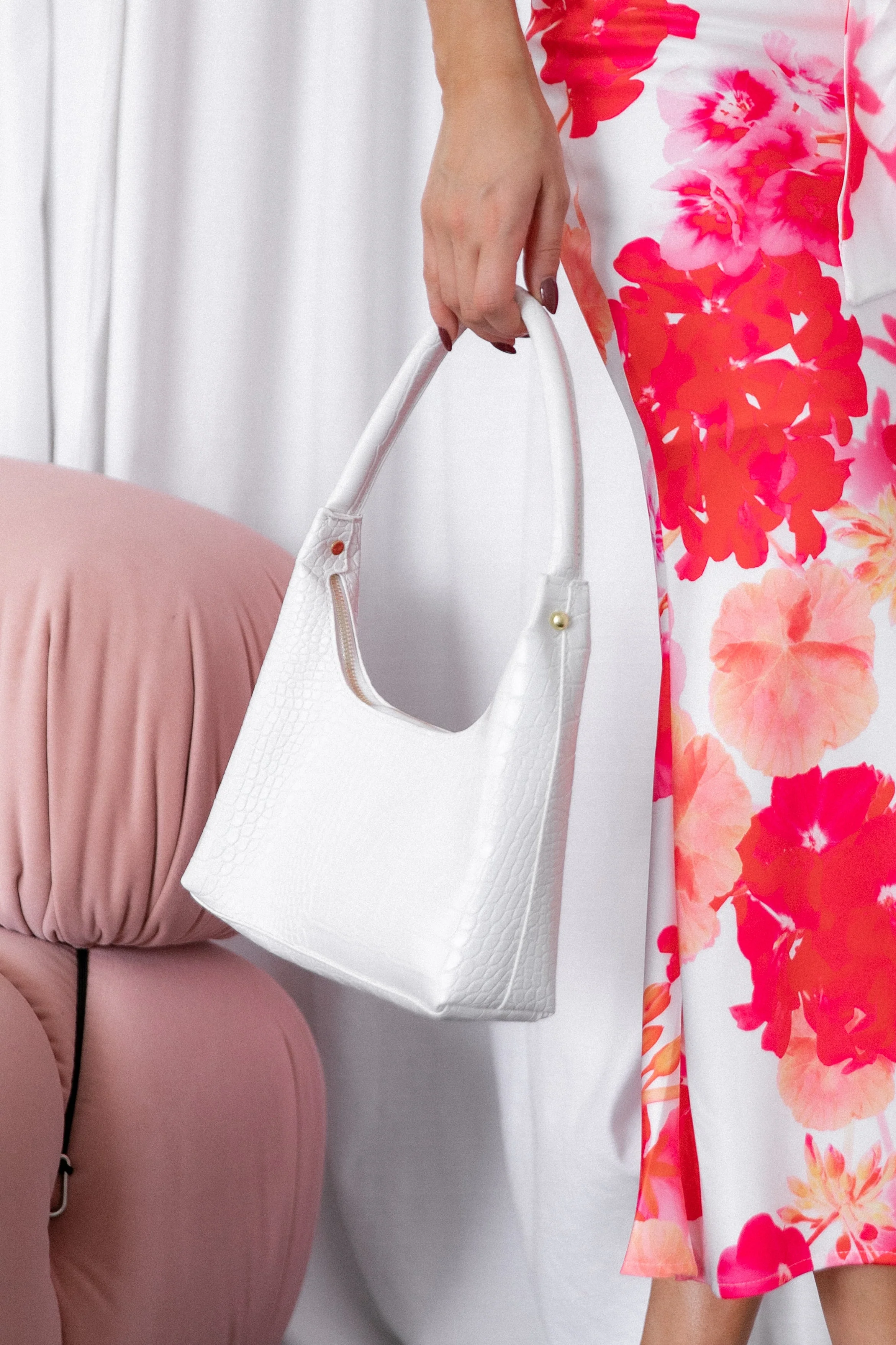 Hunter Shoulder Bag - White Croc - Image 3