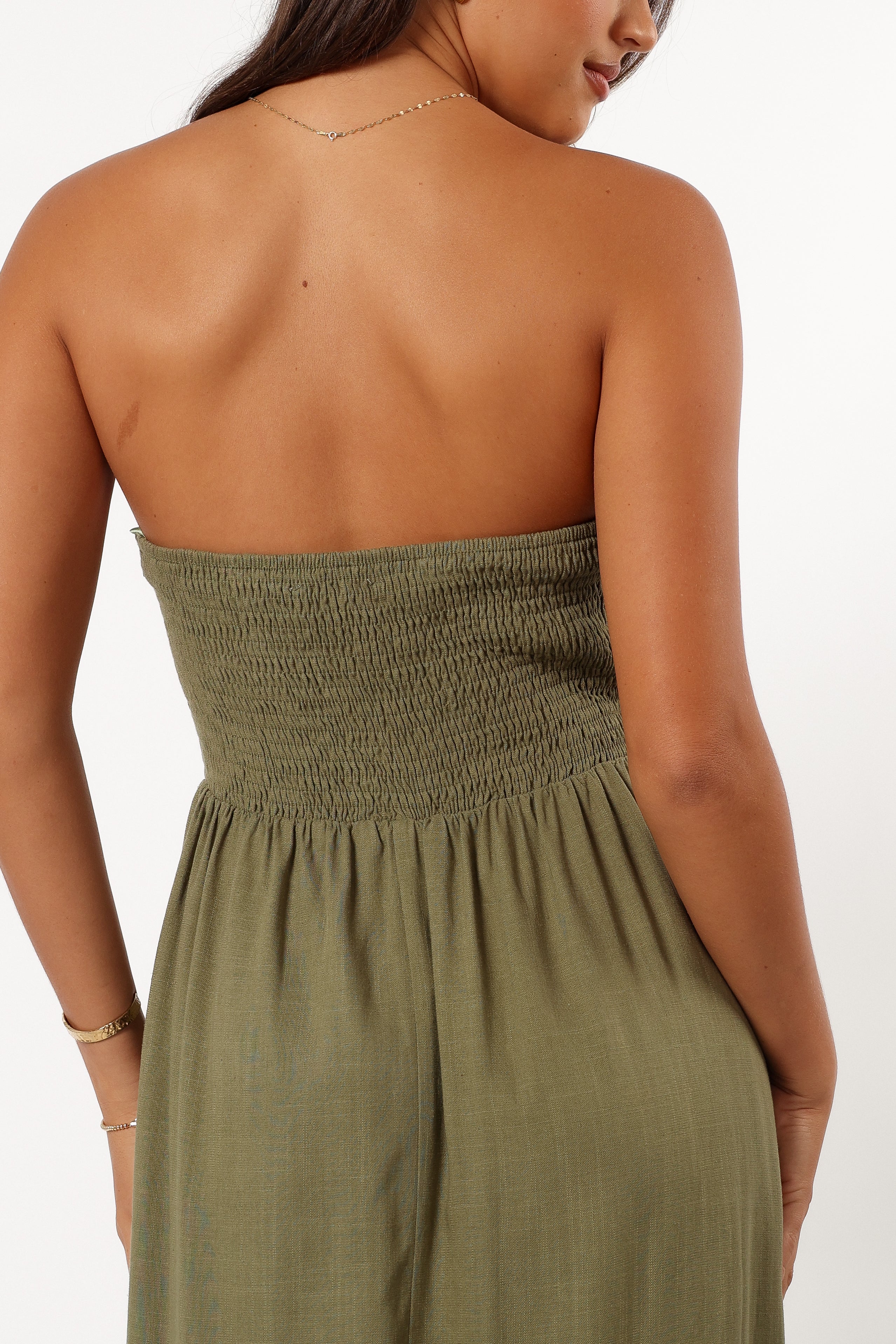 Kayt Strapless Dress - Olive Green - Image 7