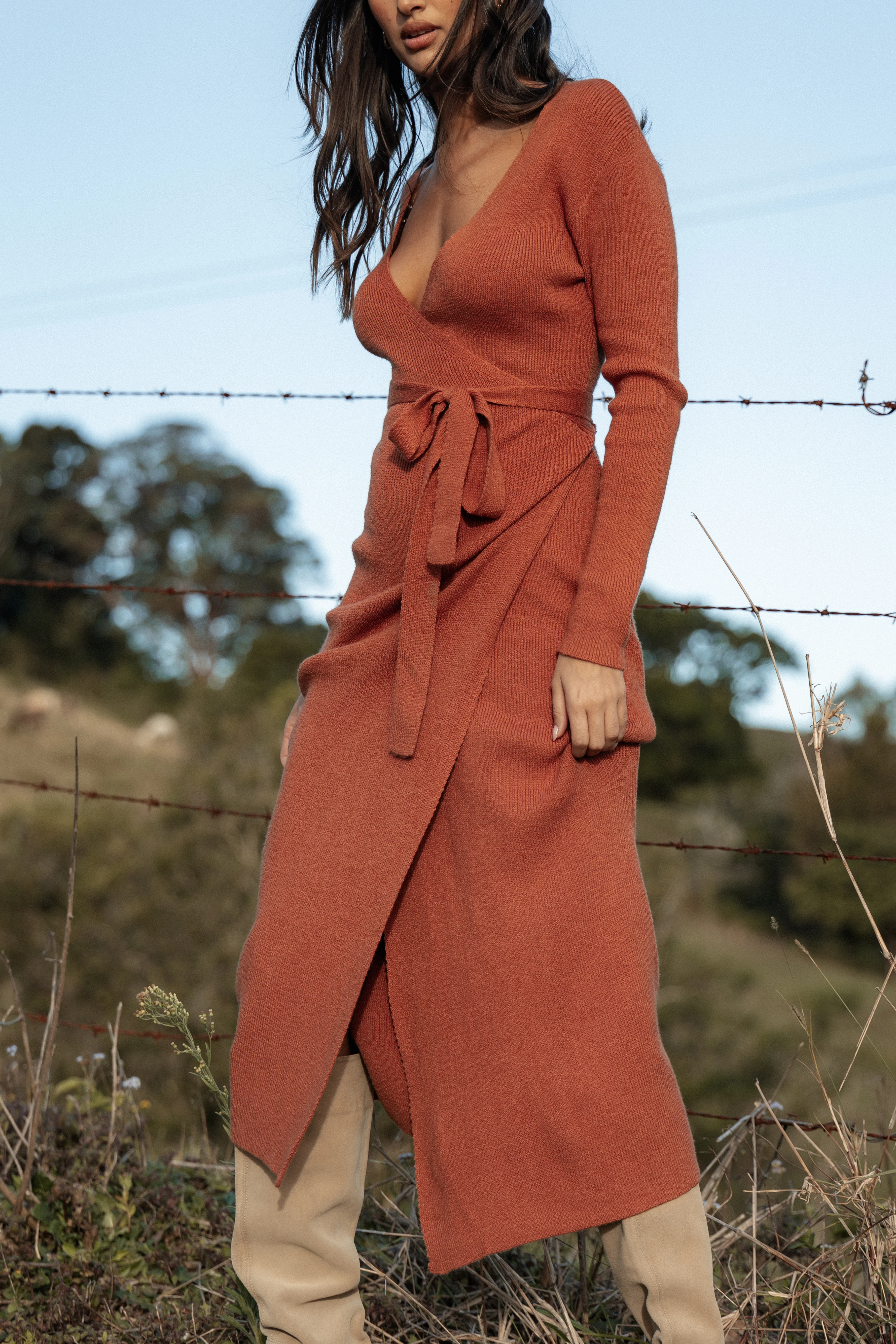 Kellan Wrap Midi Dress - Bronze - Image 10