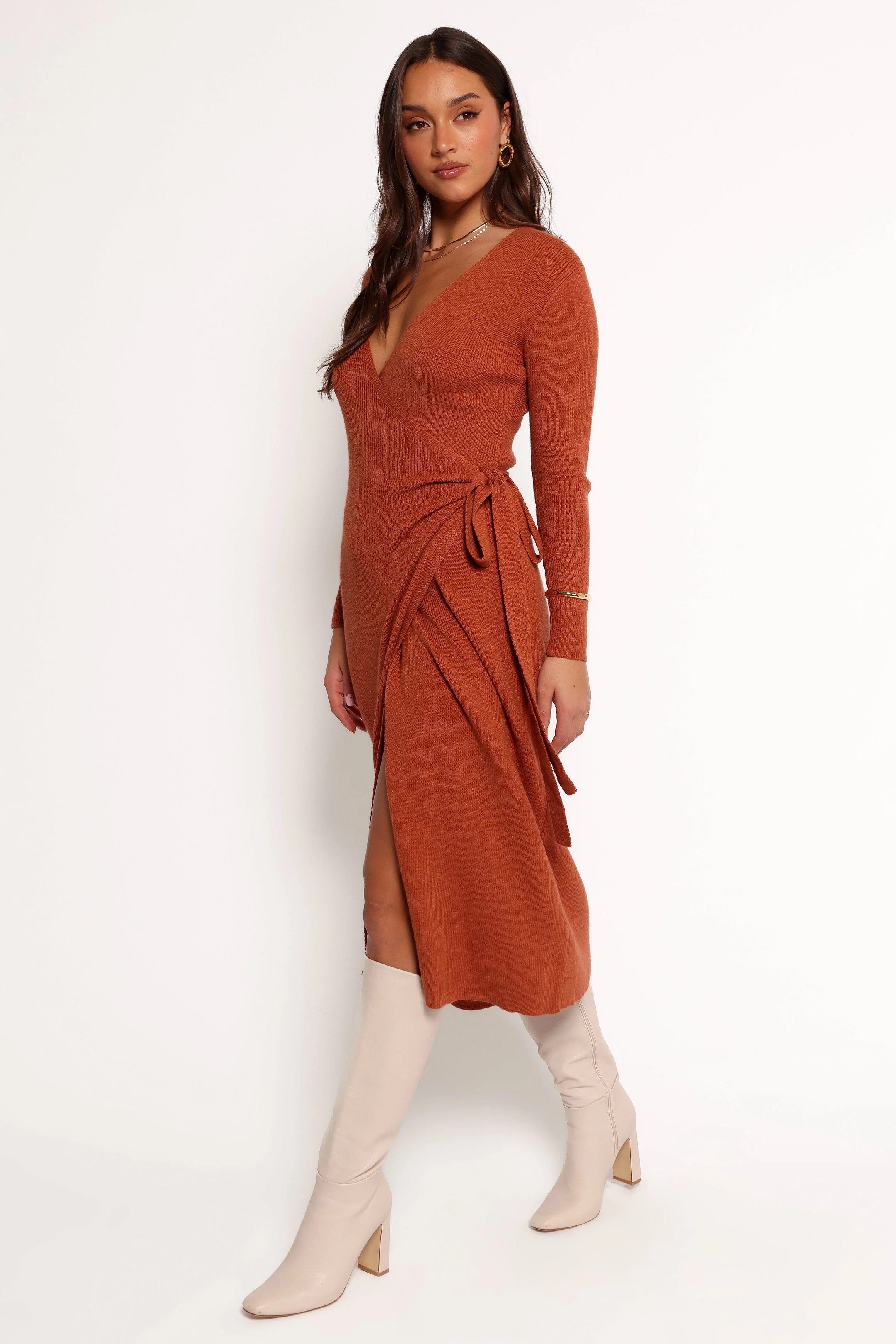 Kellan Wrap Midi Dress - Bronze - Image 5