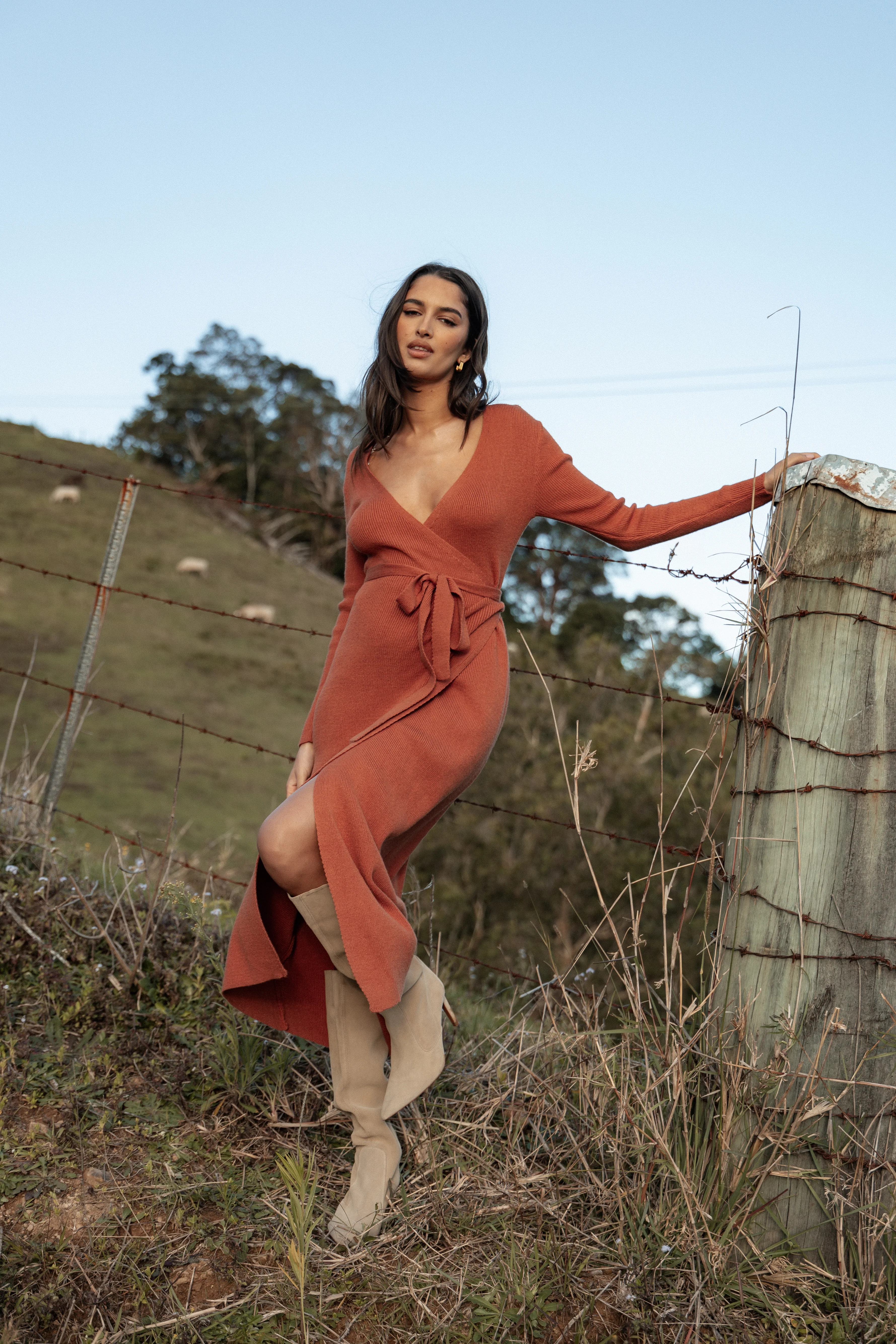 Kellan Wrap Midi Dress - Bronze - Image 9