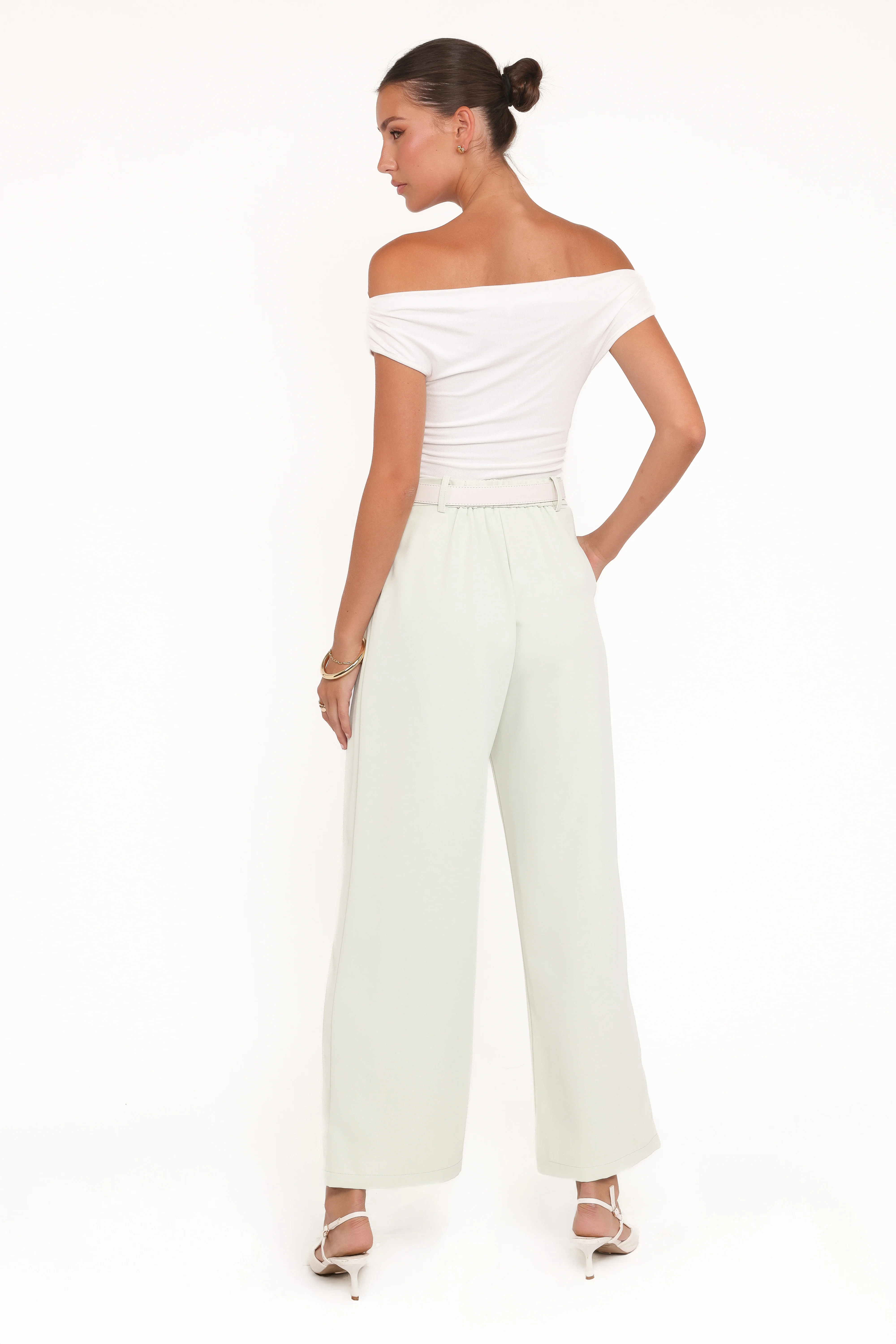 Lia Wide Leg Pant - Sage Green - Image 4