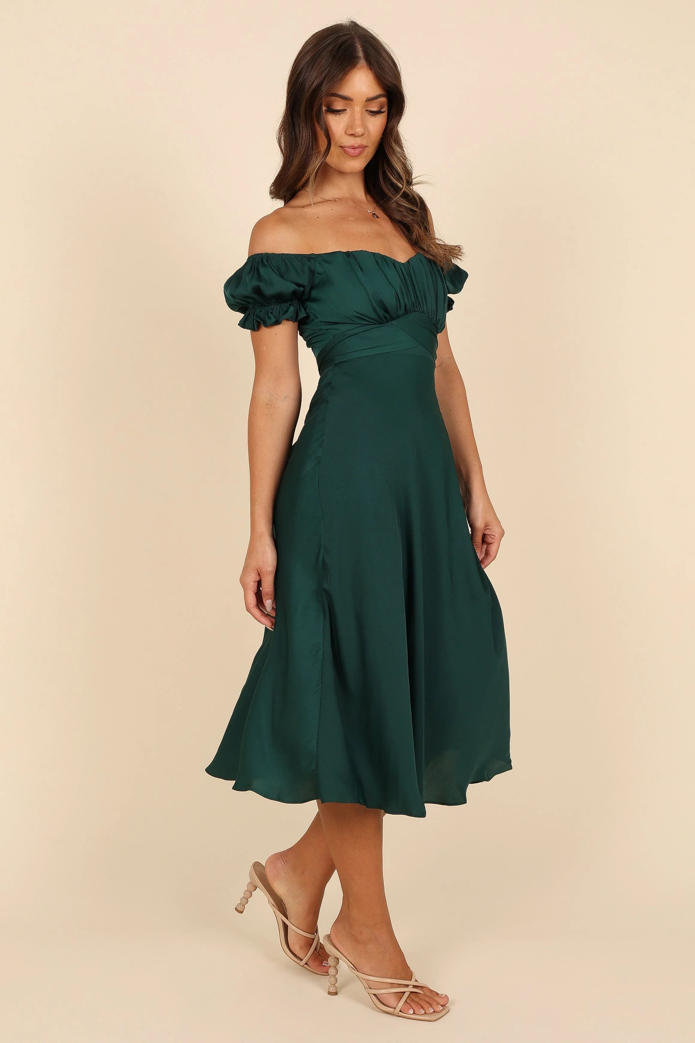 Mickenna Sweetheart Frill Midi Dress - Emerald - Image 6