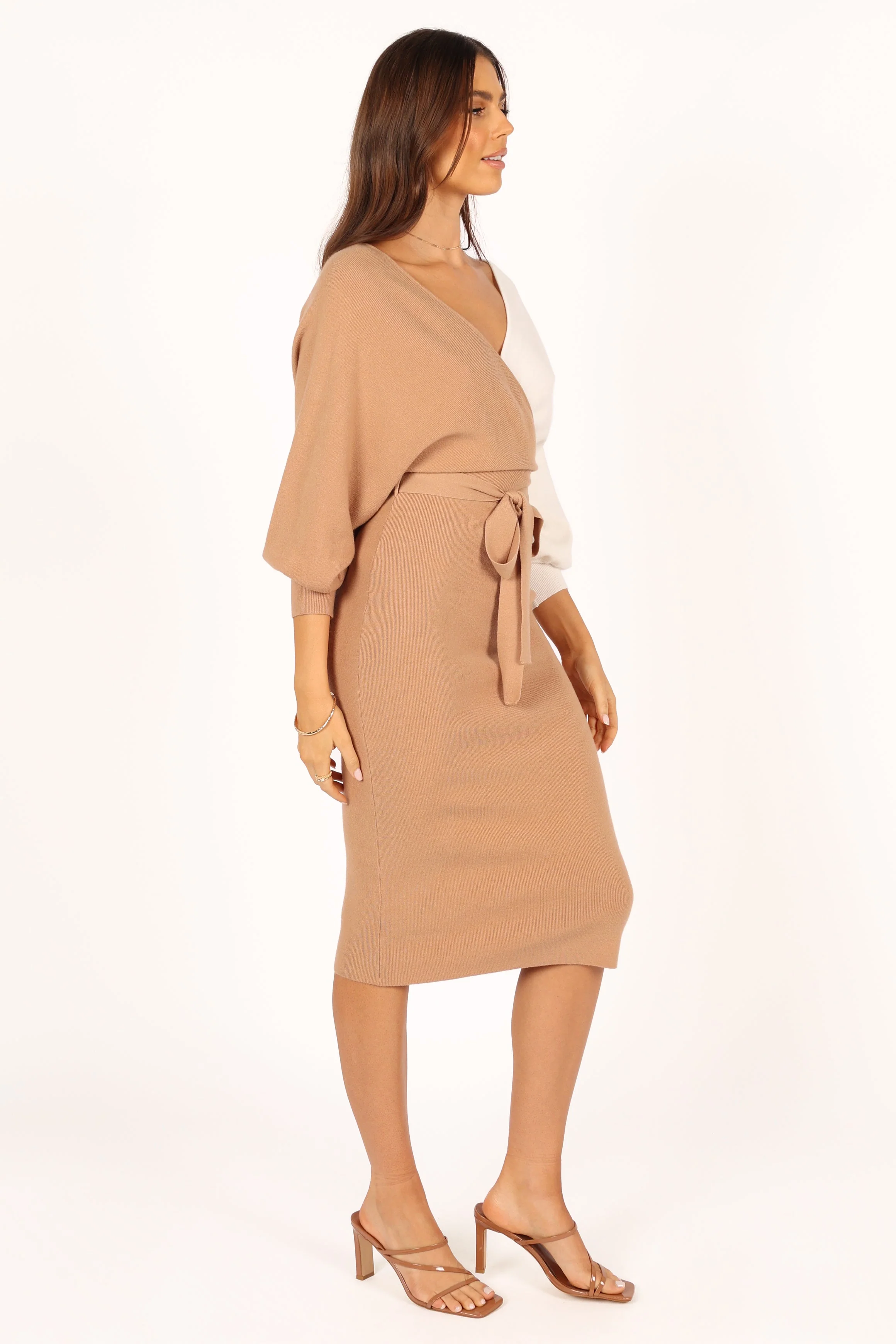Nate Dress - Beige/White - Image 15