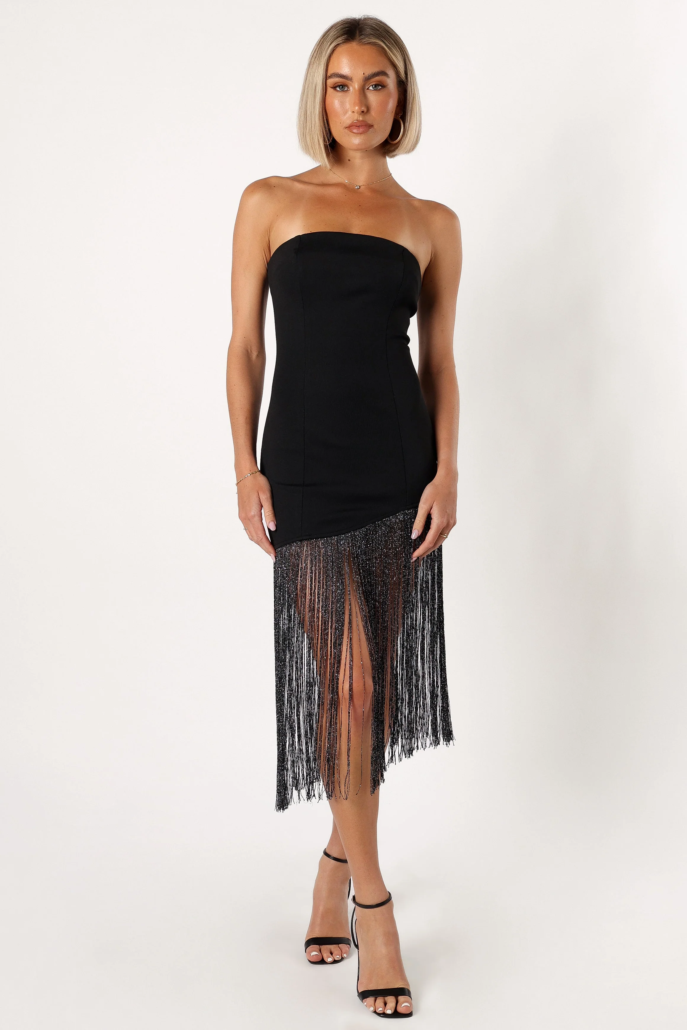 Padam Strapless Midi Dress - Black - Image 3
