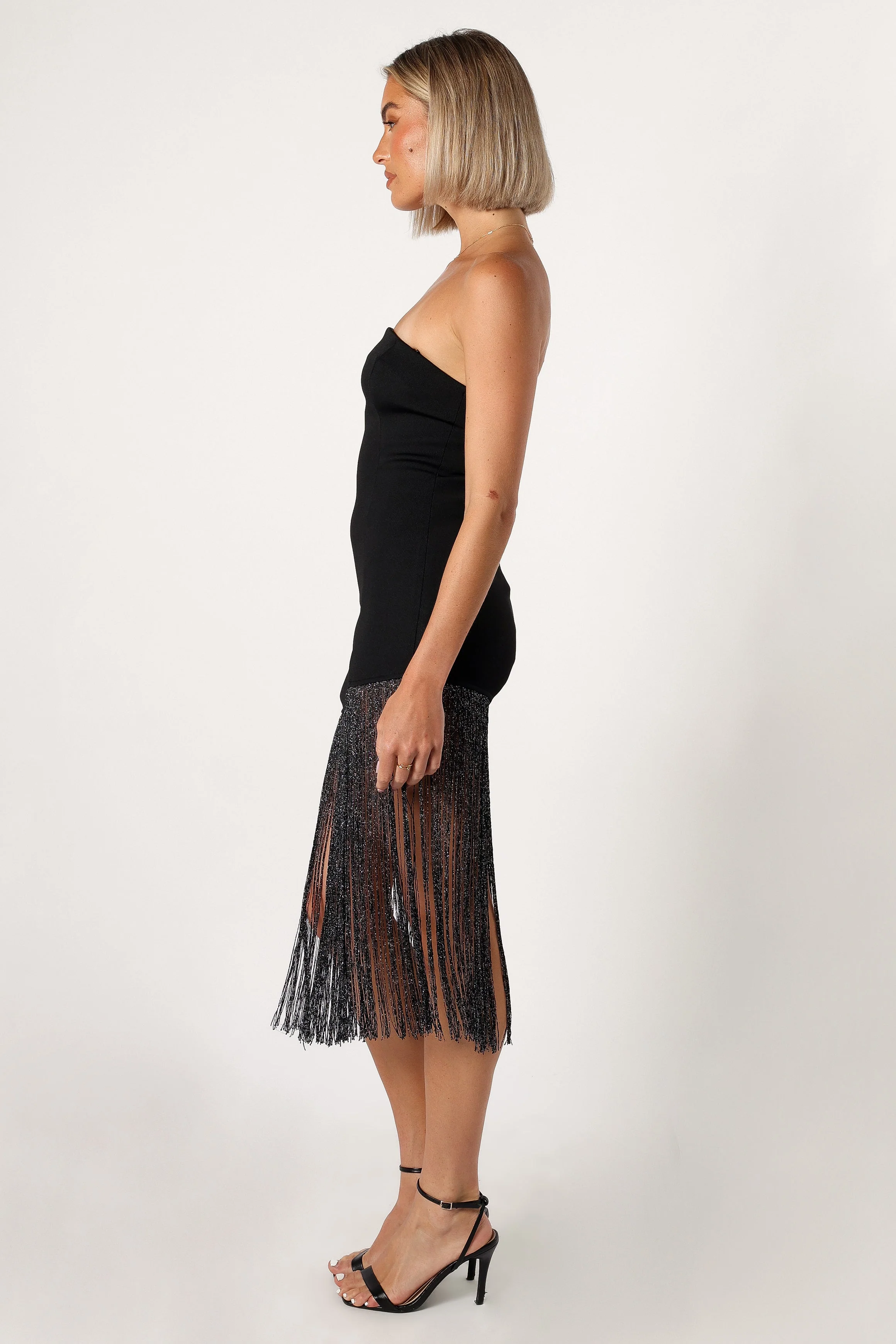 Padam Strapless Midi Dress - Black - Image 4
