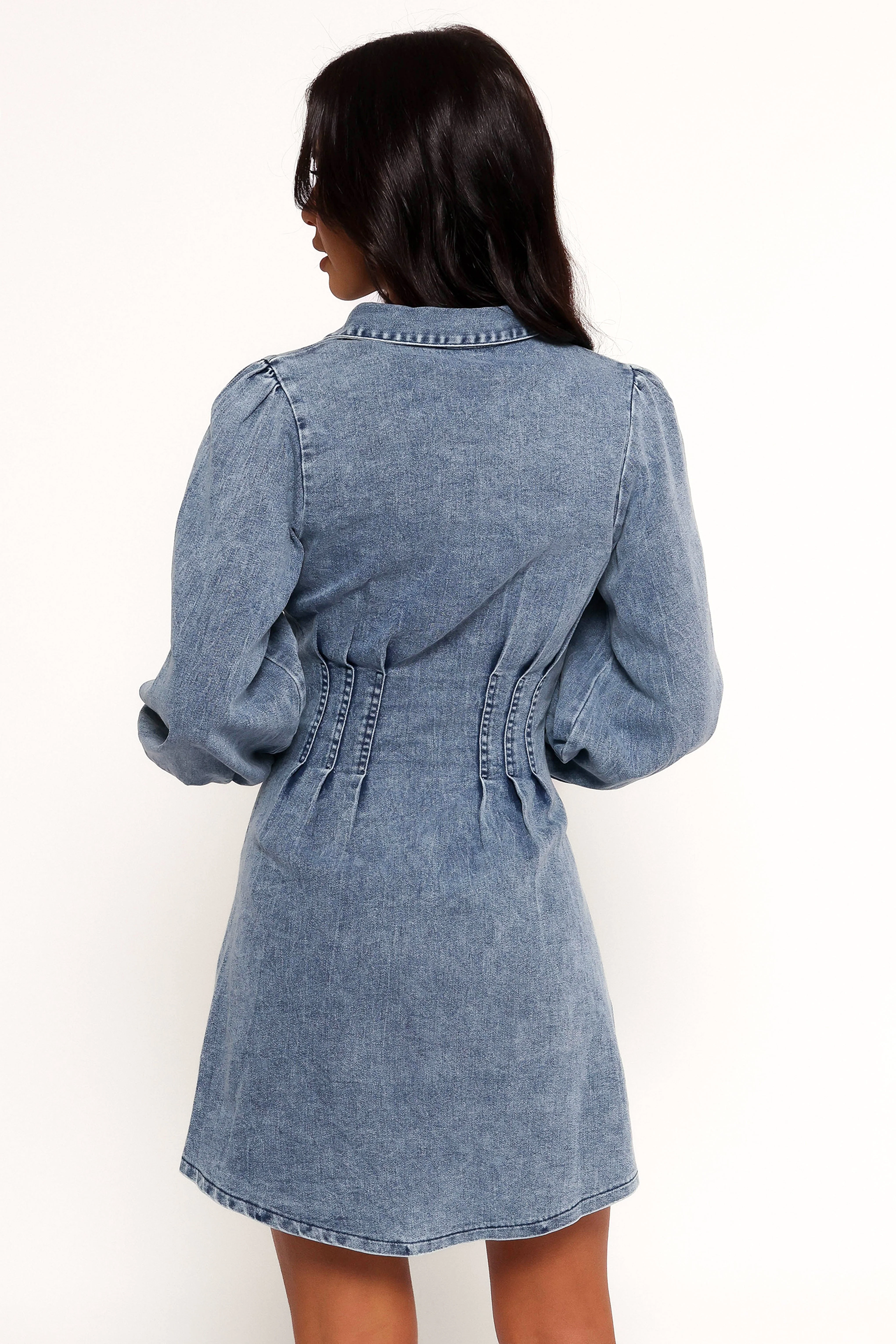 Phoenix Long Sleeve Mini Dress - Denim - Image 5