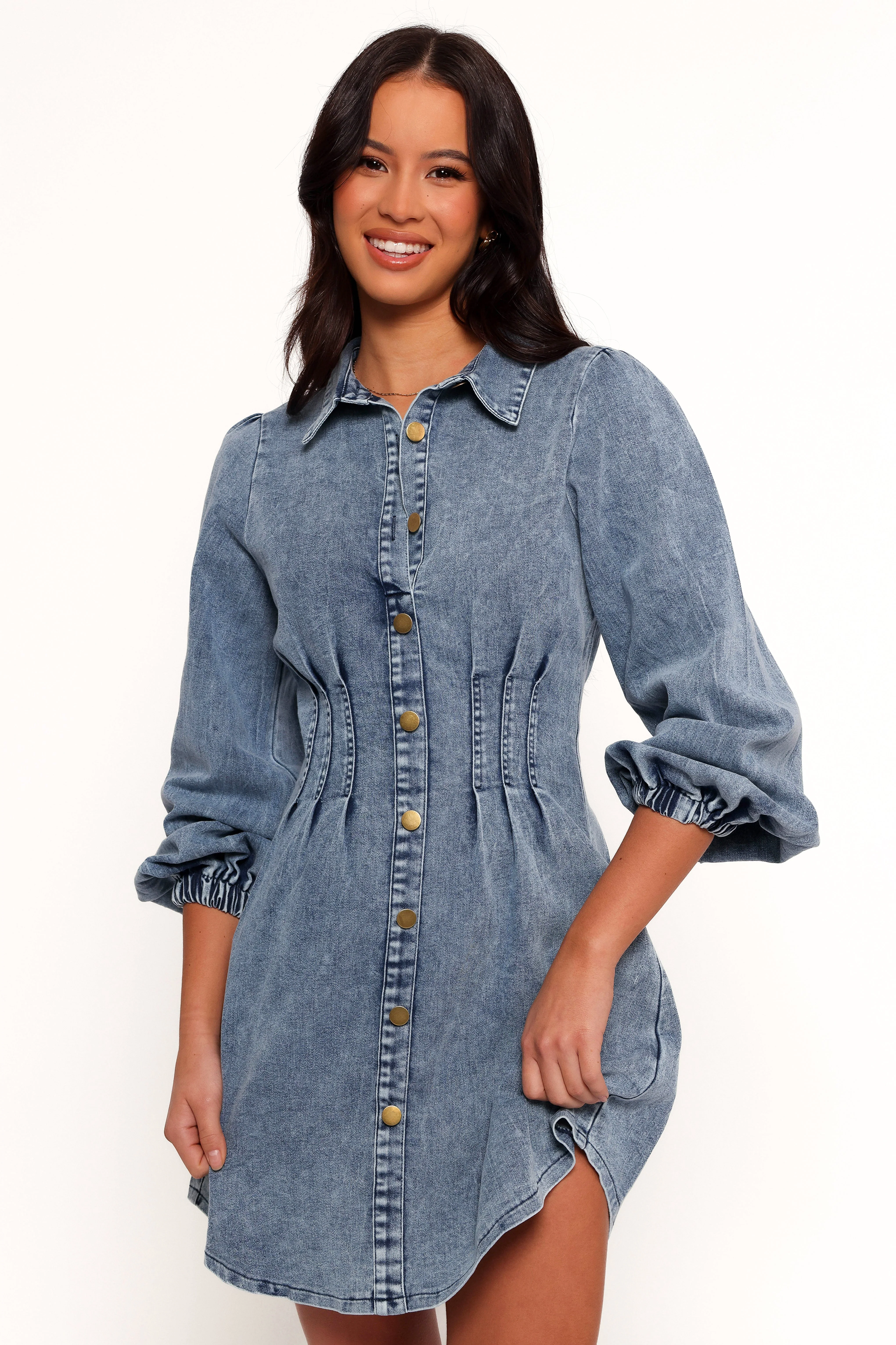 Phoenix Long Sleeve Mini Dress - Denim - Image 7
