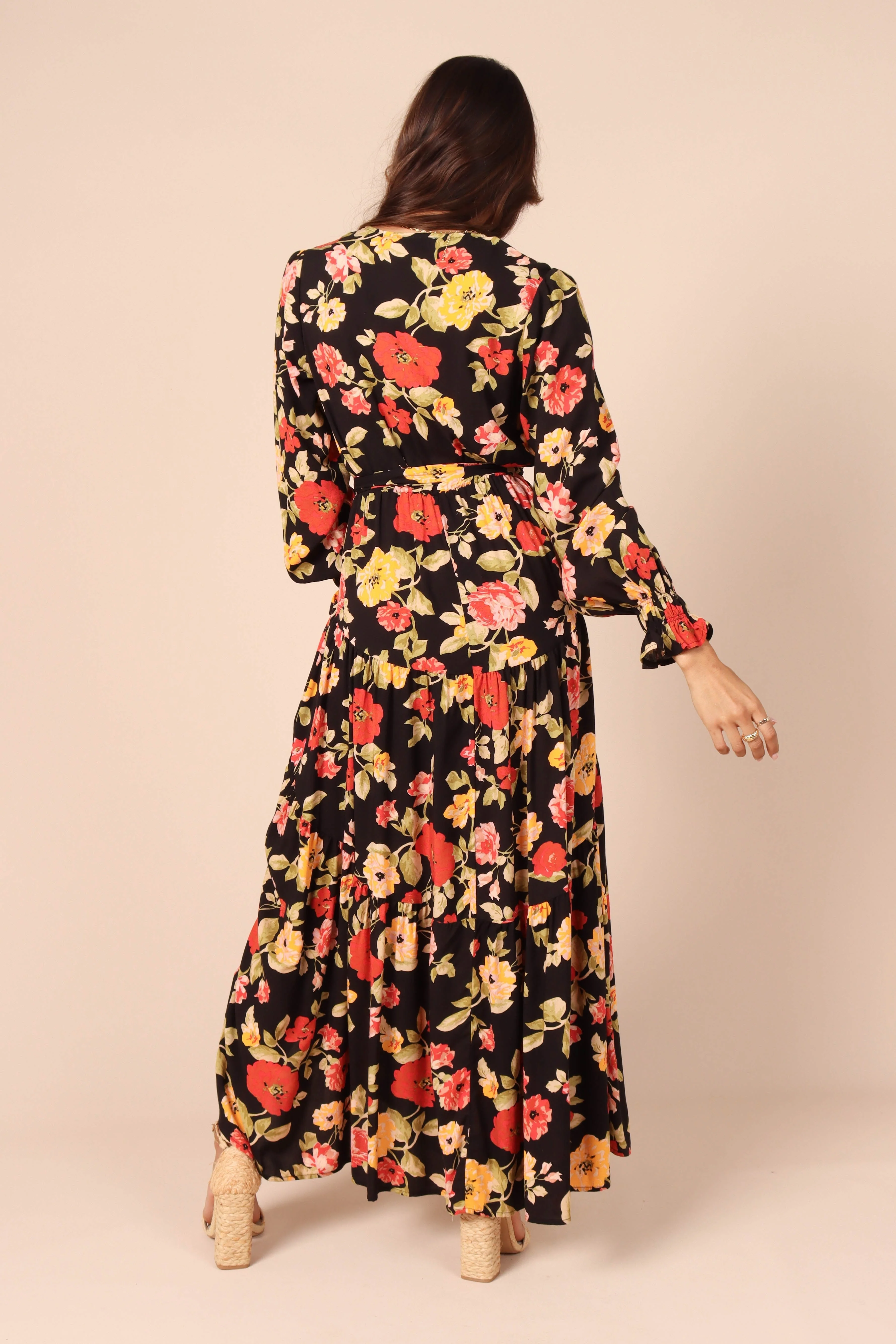 Ruana Maxi Dress - Black Floral - Image 4