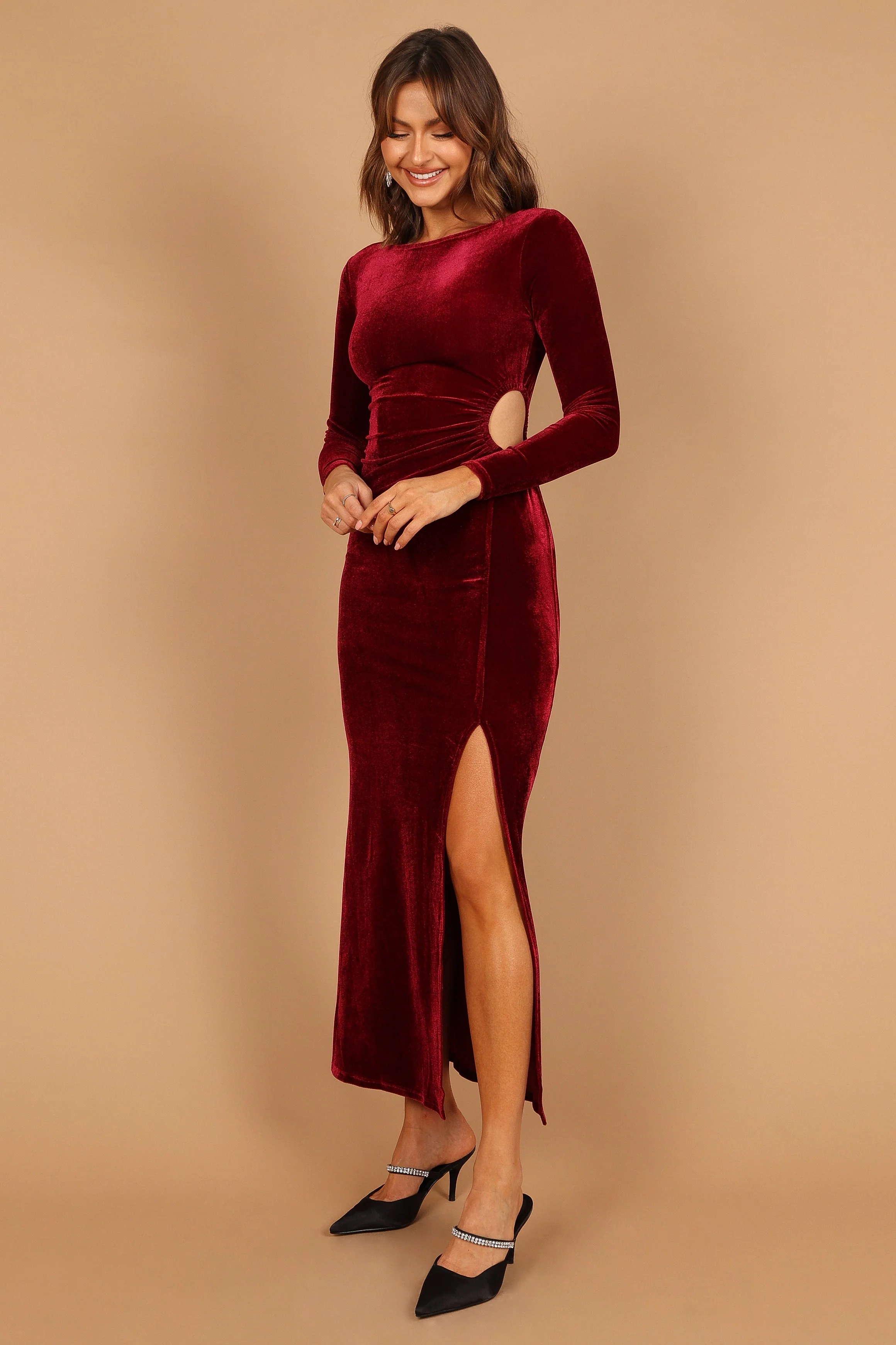 Sarine Long Sleeve Maxi Dress - Wine - Image 5