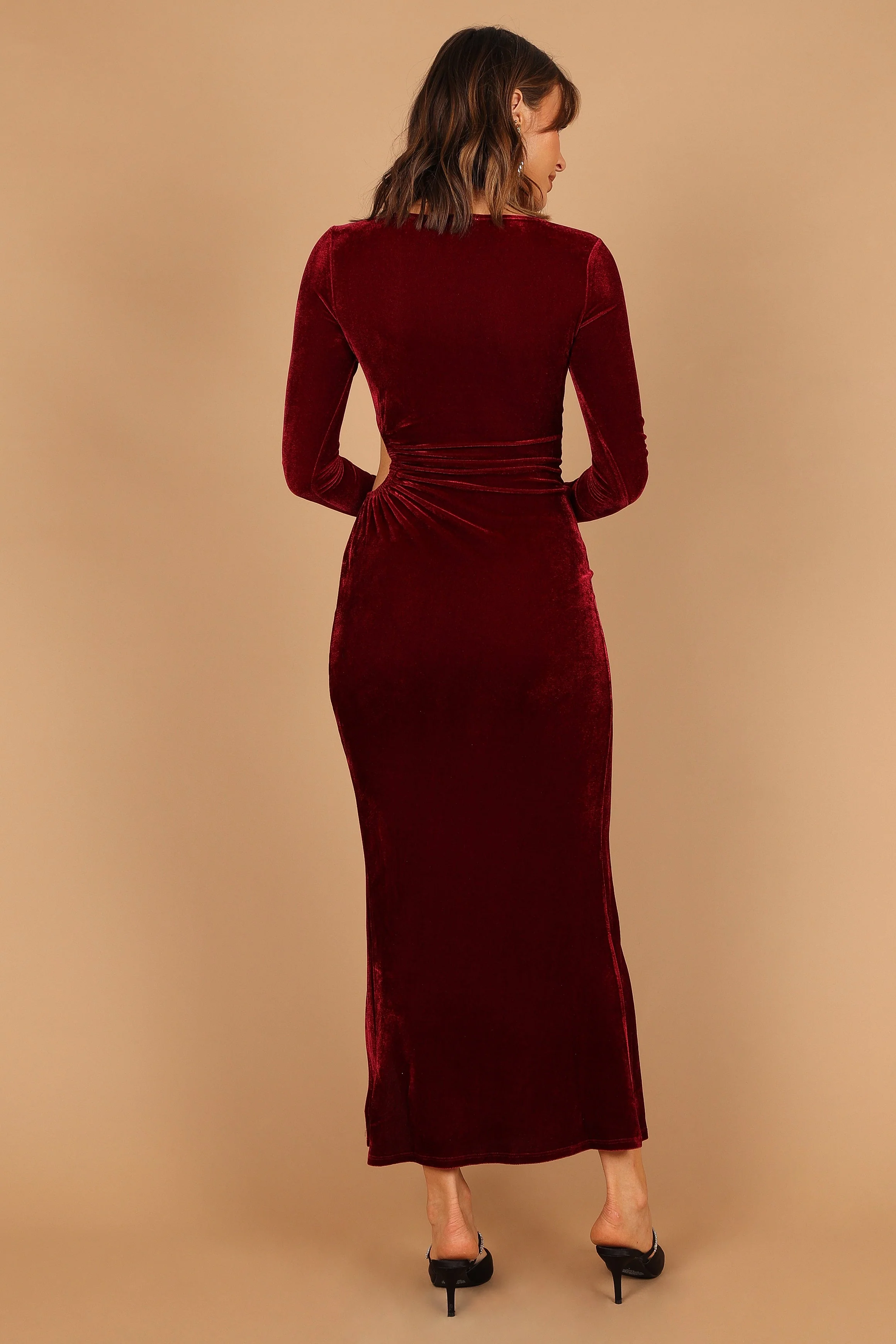 Sarine Long Sleeve Maxi Dress - Wine - Image 6