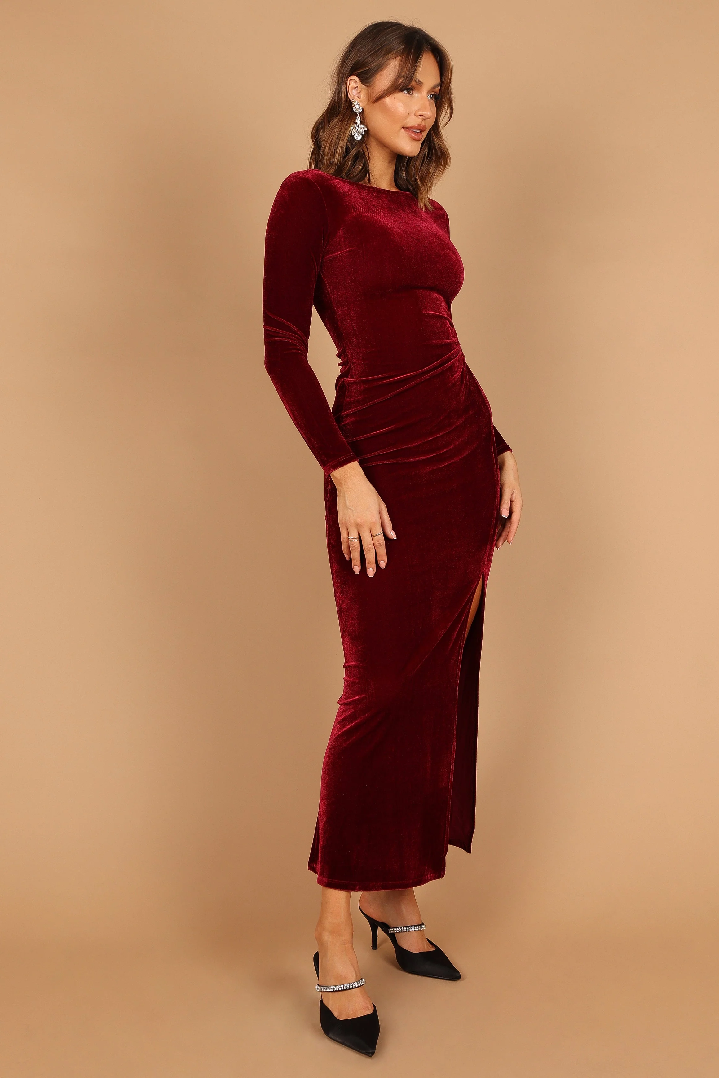 Sarine Long Sleeve Maxi Dress - Wine - Image 7