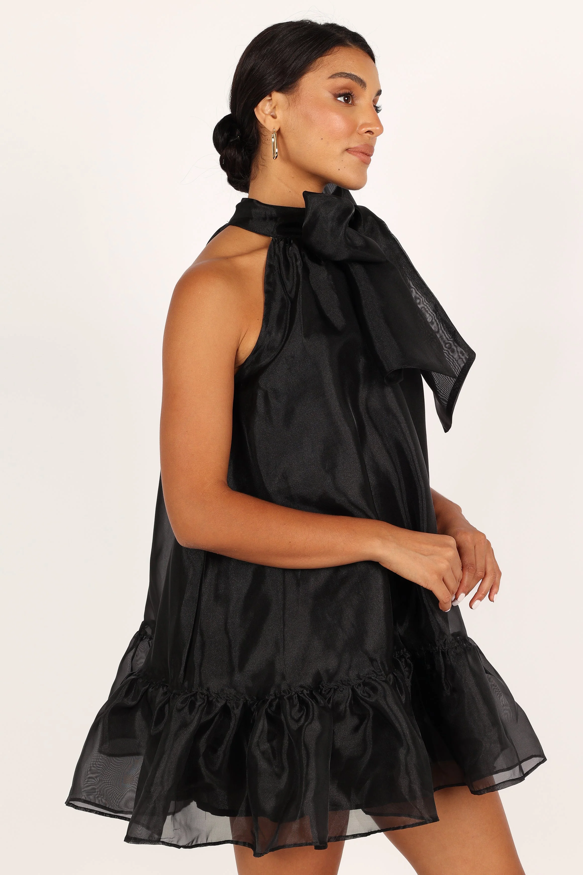 Sophia Bow Mini Dress - Black - Image 7