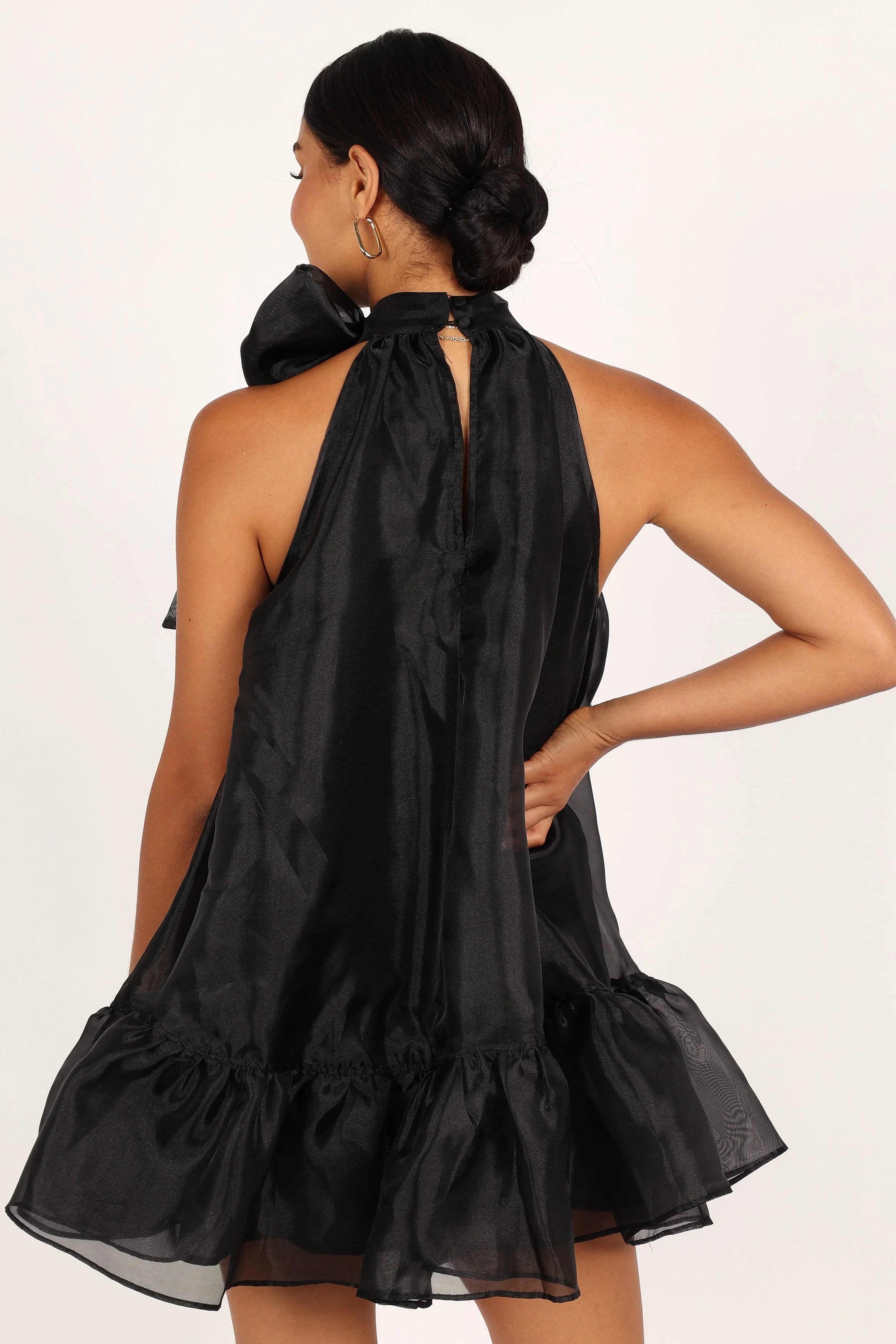 Sophia Bow Mini Dress - Black - Image 8