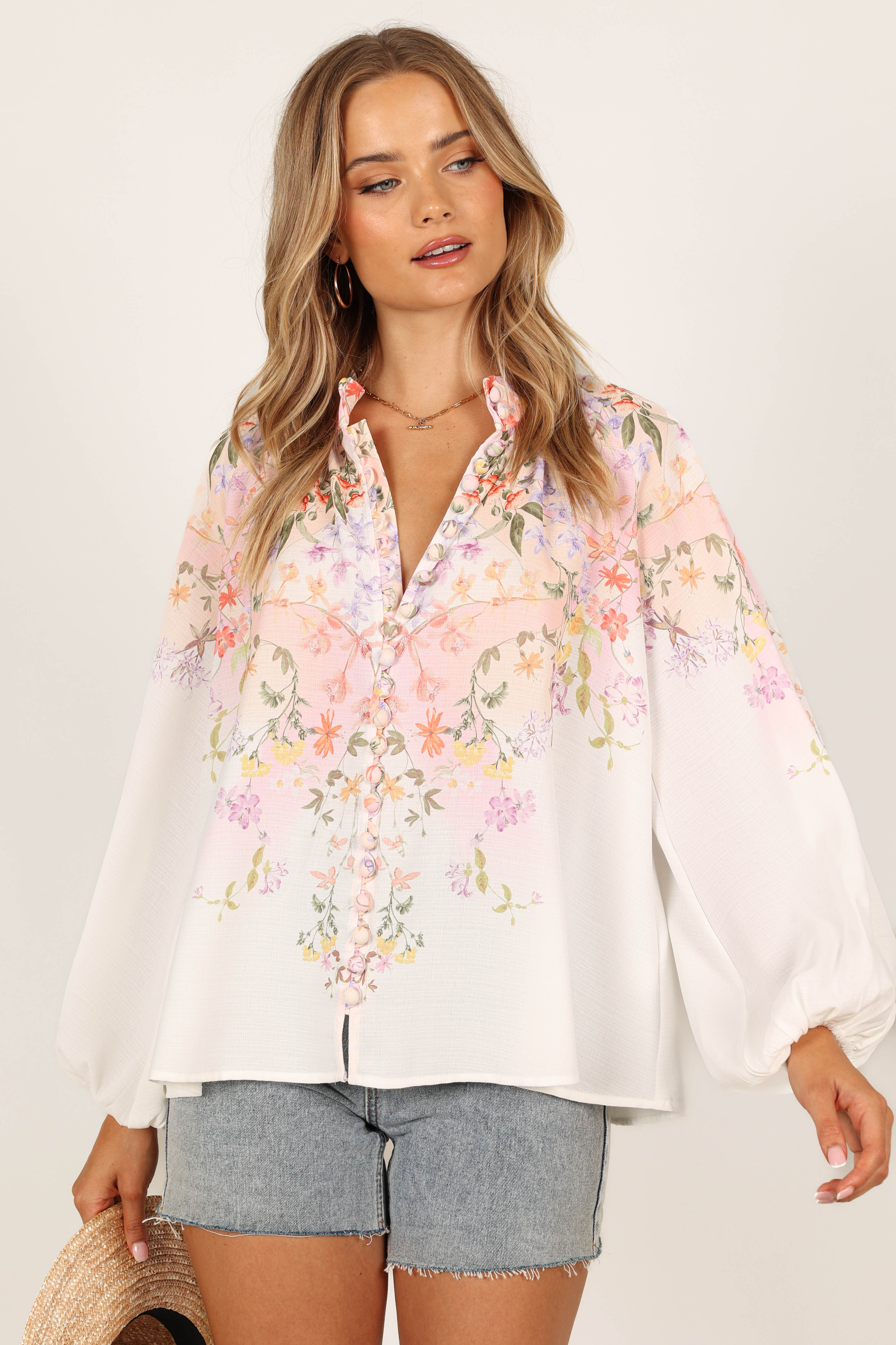 Tiarna Shirt - White Floral - Image 3