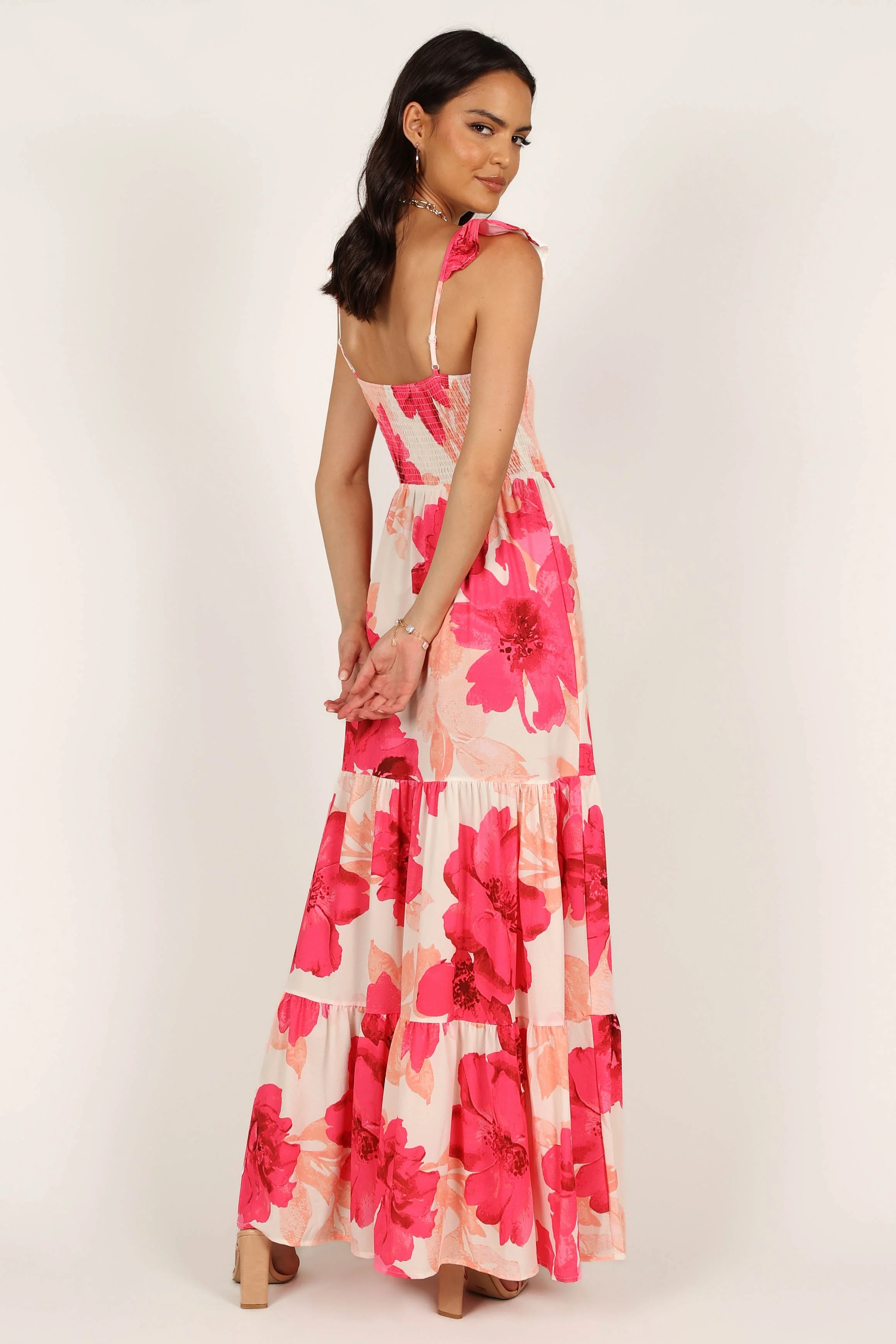 Tilly Shirred Maxi Dress - Pink - Image 5