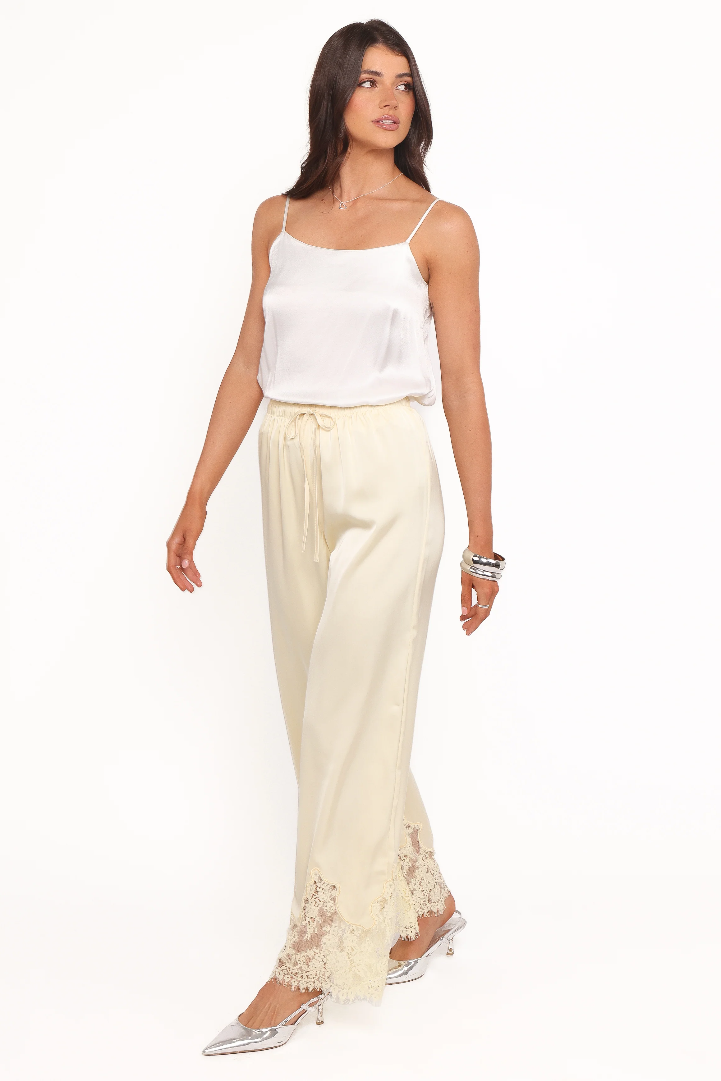 Viola Drawstring Wide Leg Pant - Yellow - Image 4